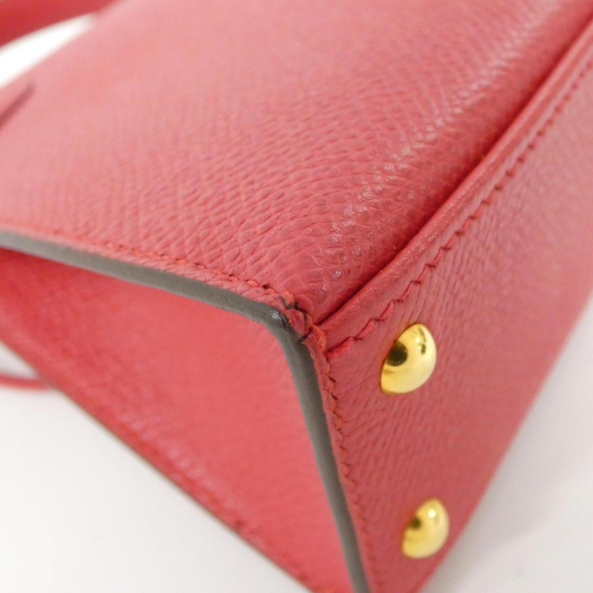 Hermes Rouge Vif Courchevel Leather Handbag (Pre-Owned)