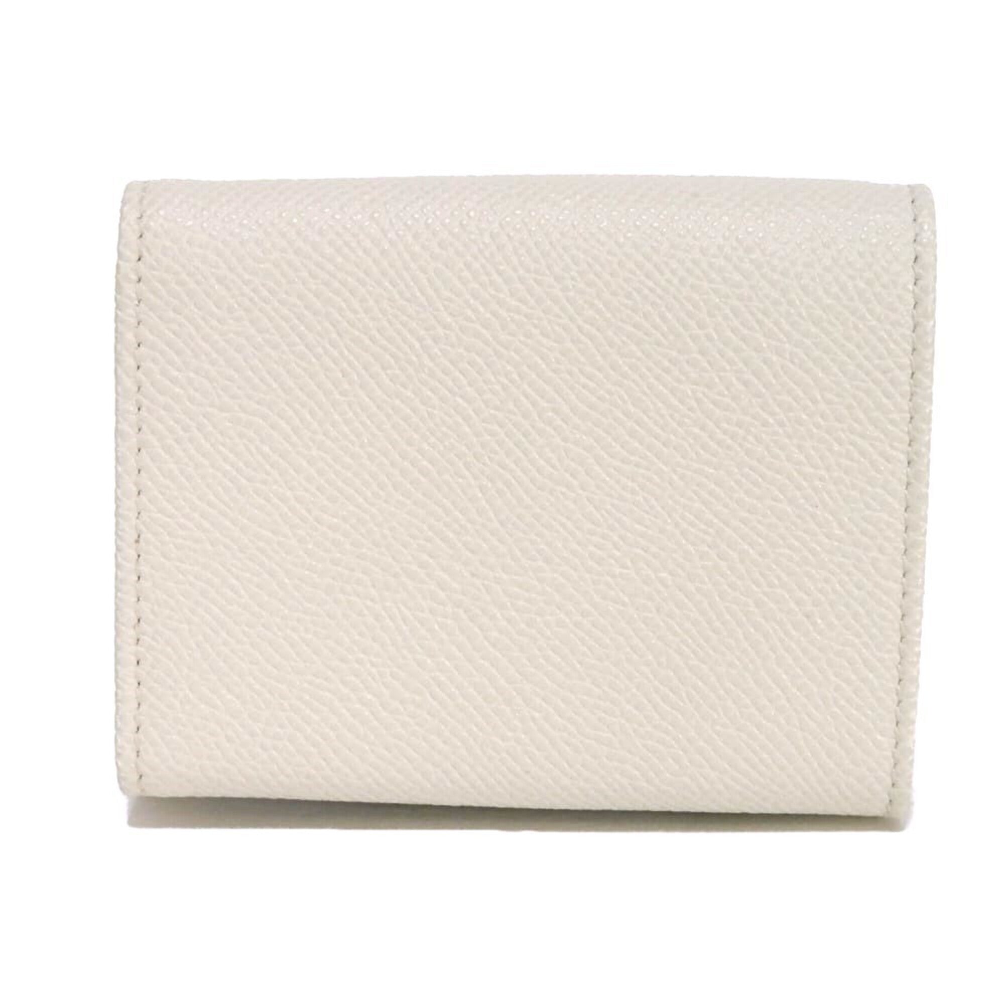 Bvlgari White Leather Wallet (Tri-Fold) (Pre-Owned)