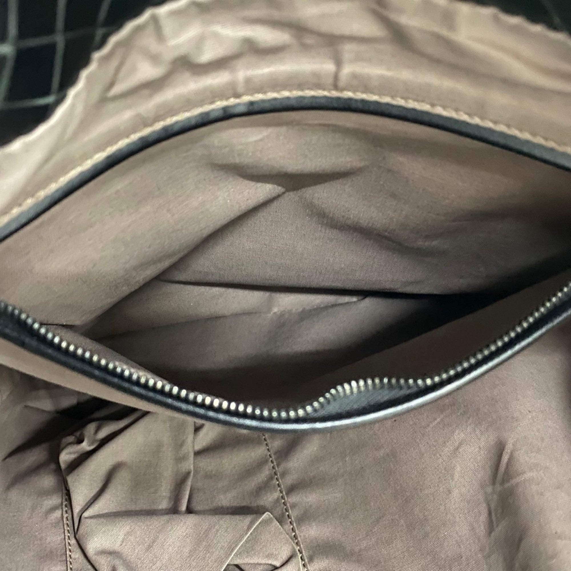 Bottega Veneta Black Leather Canvas Handbag Tote Bag (Pre-Owned)