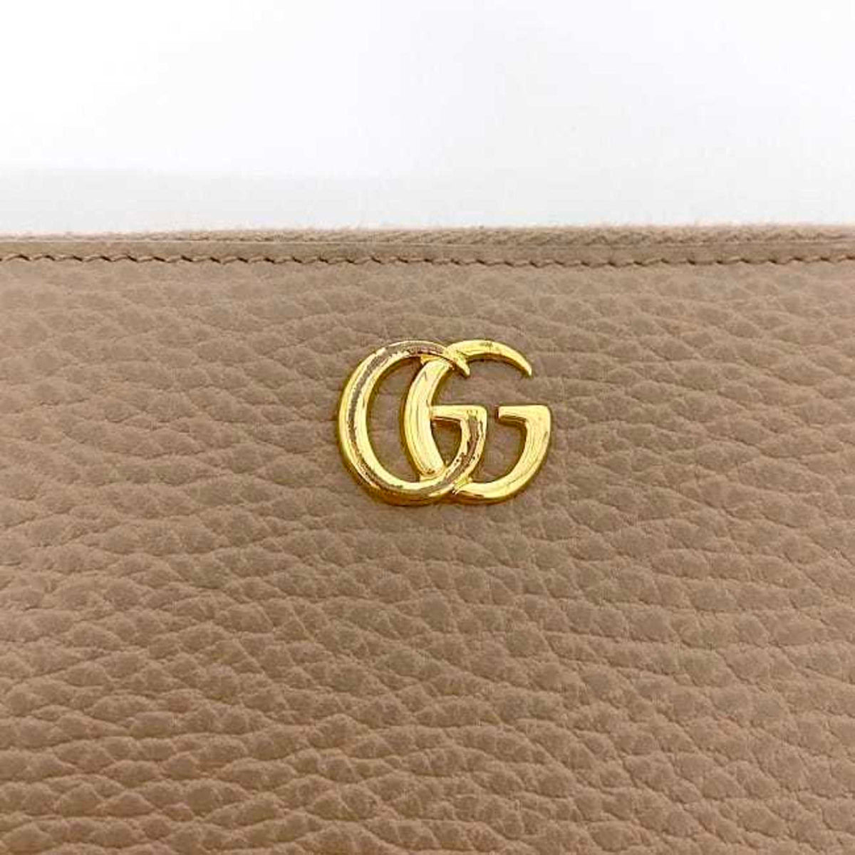 Gucci Pink Beige Leather Long Wallet (Bi-Fold) (Pre-Owned)