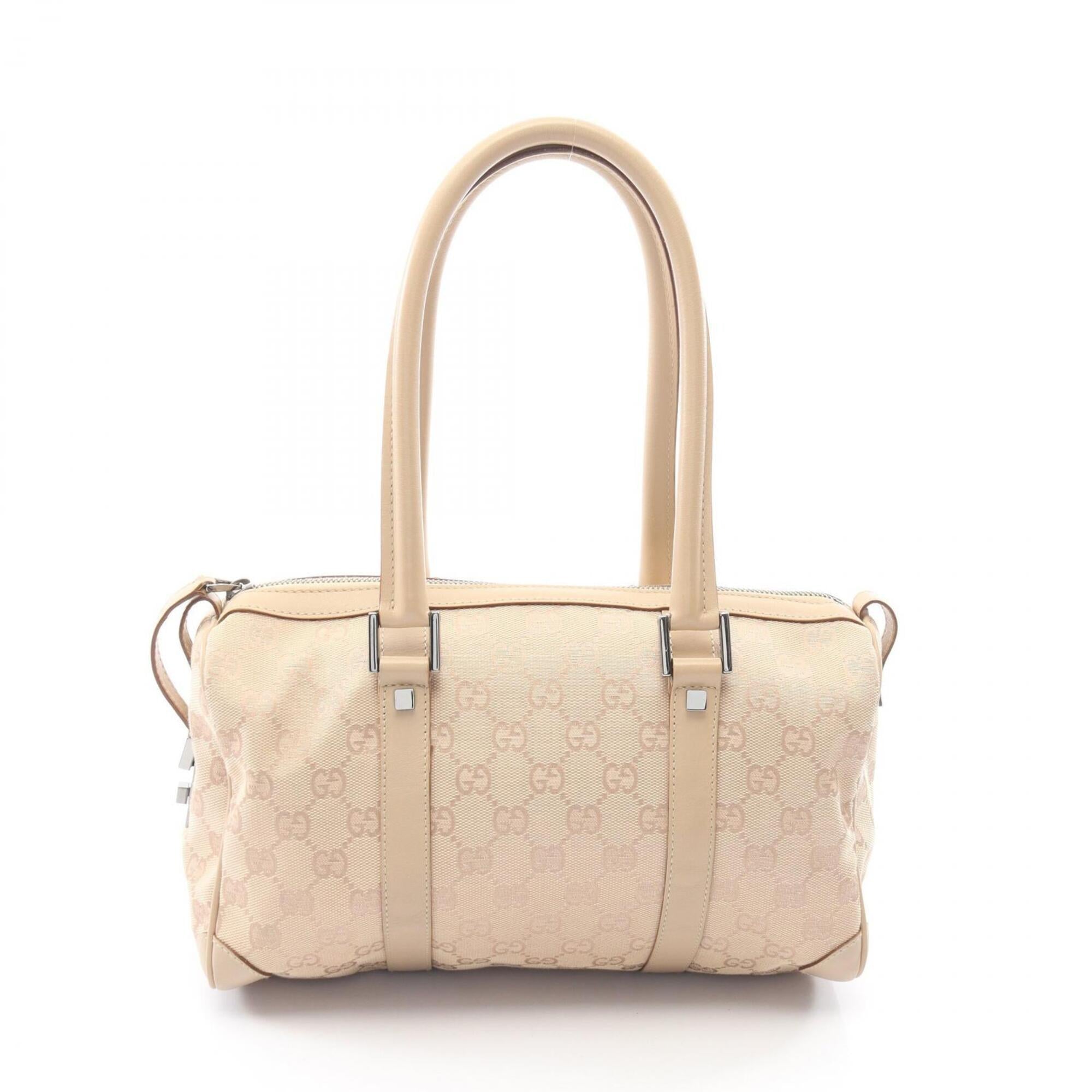 Gucci Beige Canvas Leather Handbag (Pre-Owned)