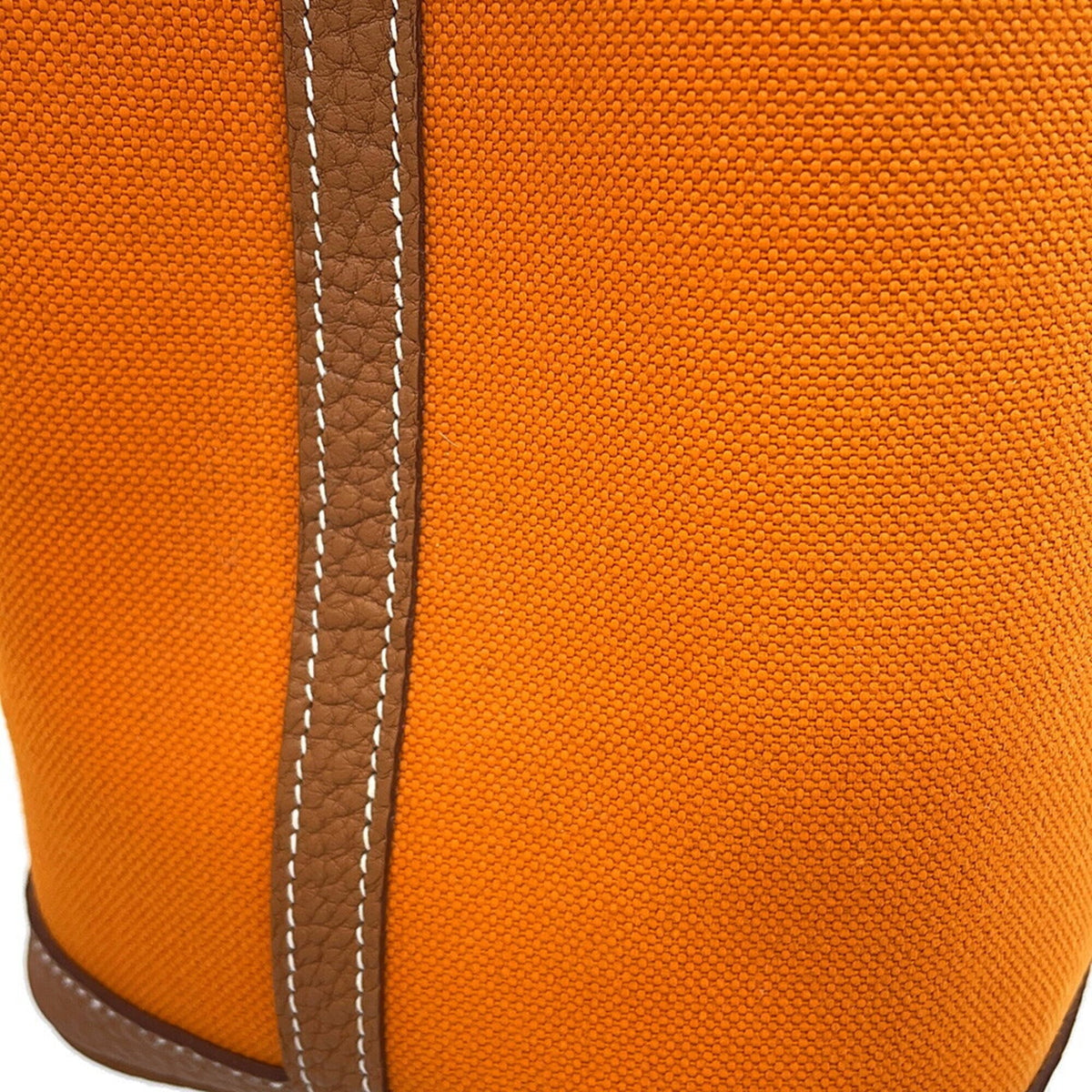 Hermes Apricot Gold Negonda Leather Canvas Tote Bag (Pre-Owned)