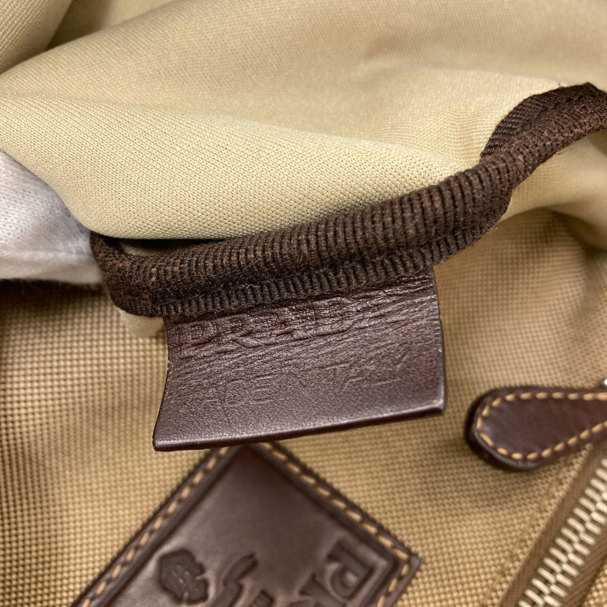 Prada Brown Canvas Tote Bag (Pre-Owned)