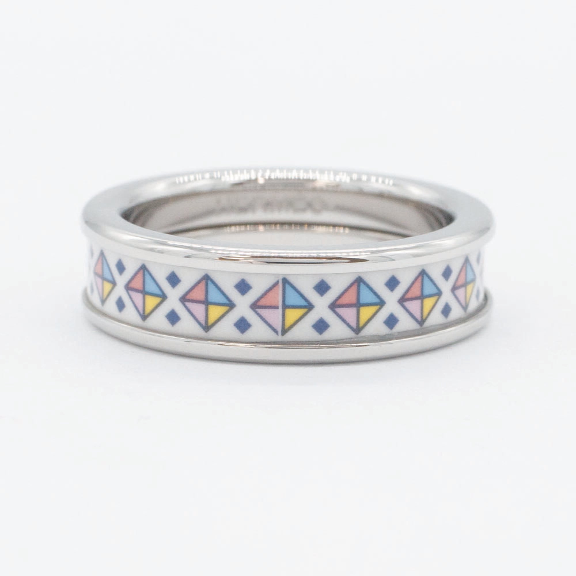 Hermes Collier De Chien White Palladium Band Ring (Pre-Owned)