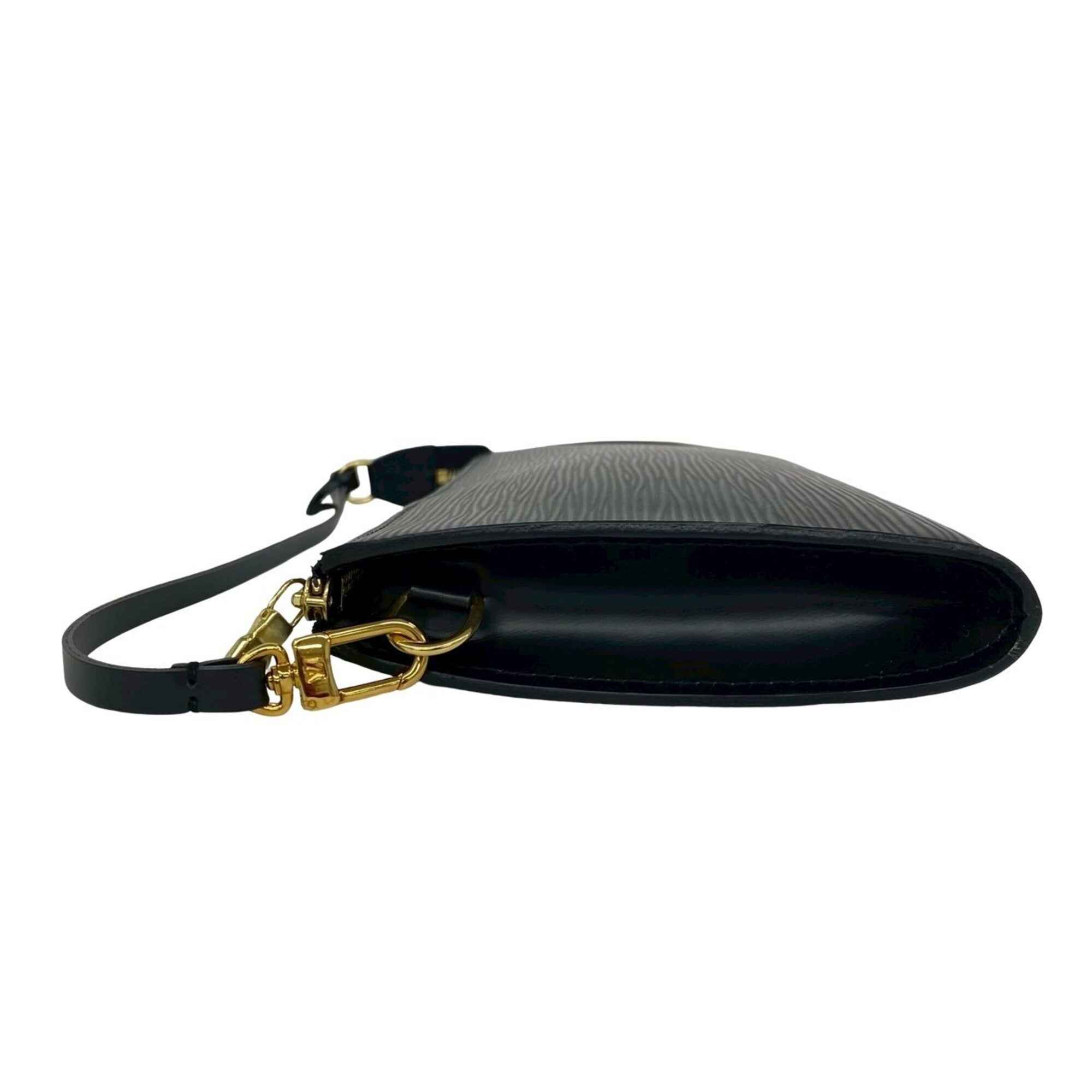 Louis Vuitton Black Leather Handbag Pochette (Pre-Owned)