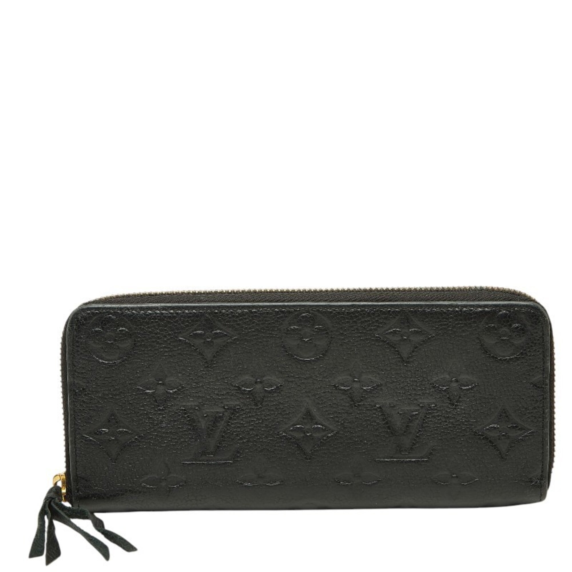 Louis Vuitton Black Leather Long Wallet (Bi-Fold) (Pre-Owned)