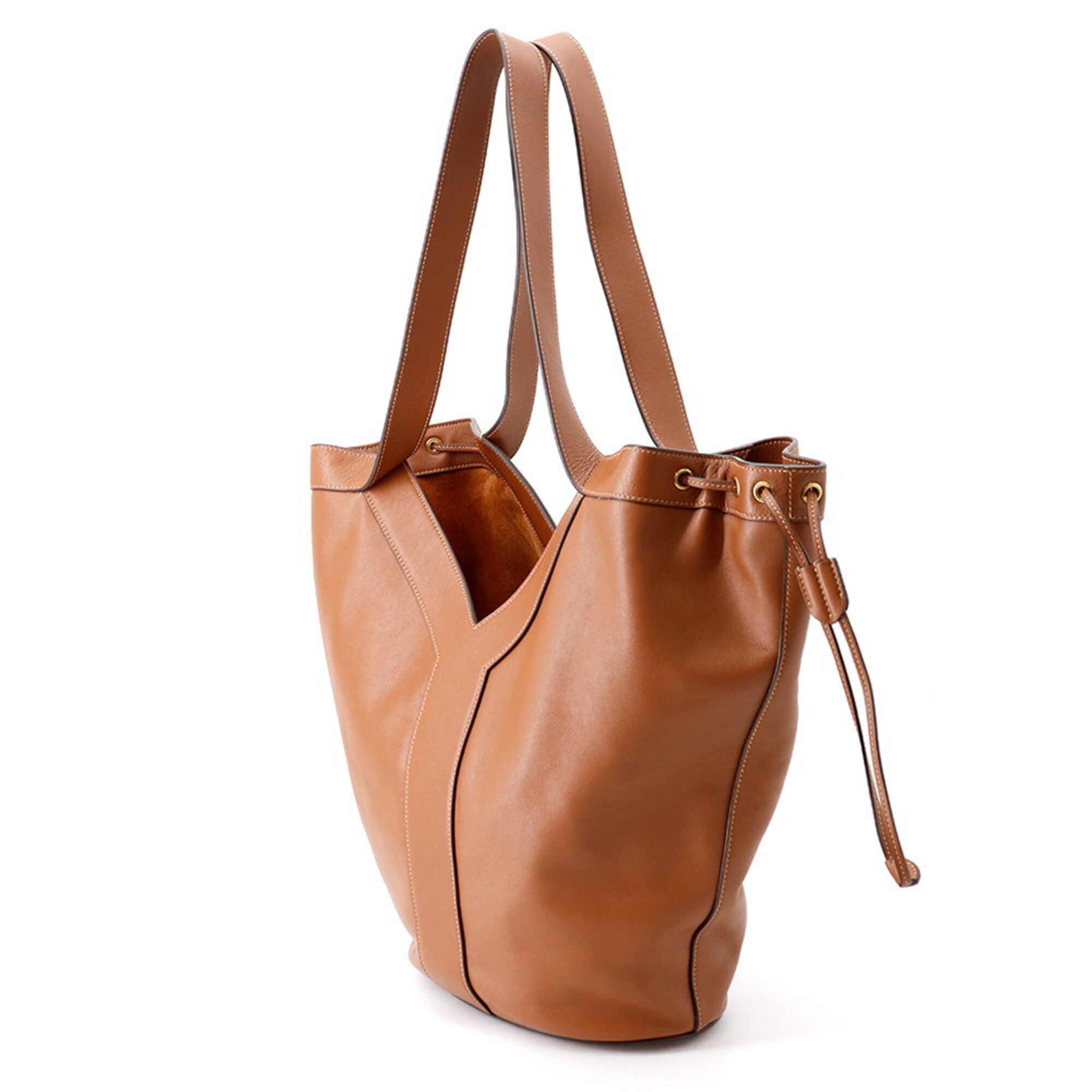 Yves Saint Laurent Brown Leather Handbag Tote Bag (Pre-Owned)