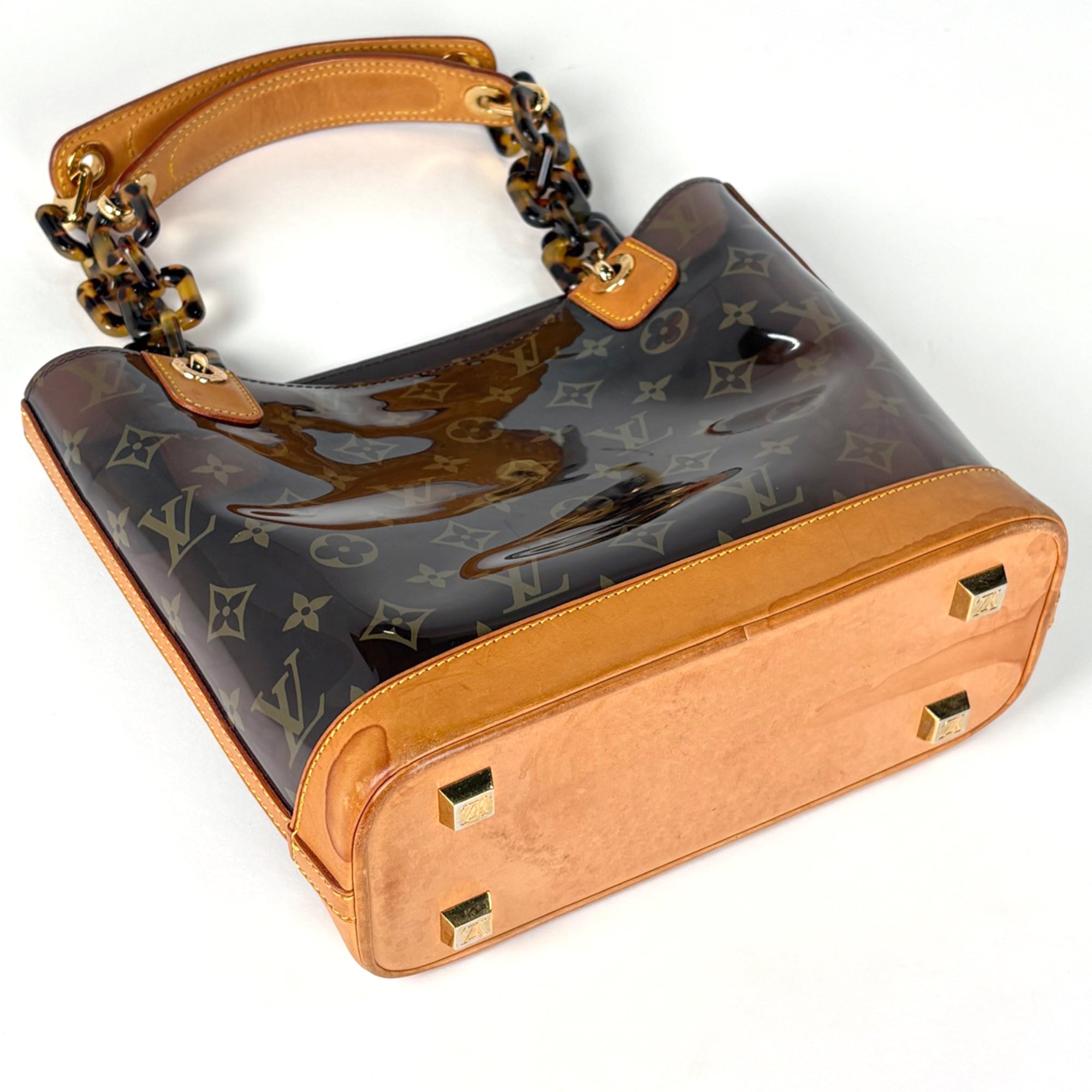 Louis Vuitton Brown Vinyl Handbag Tote Bag (Pre-Owned)