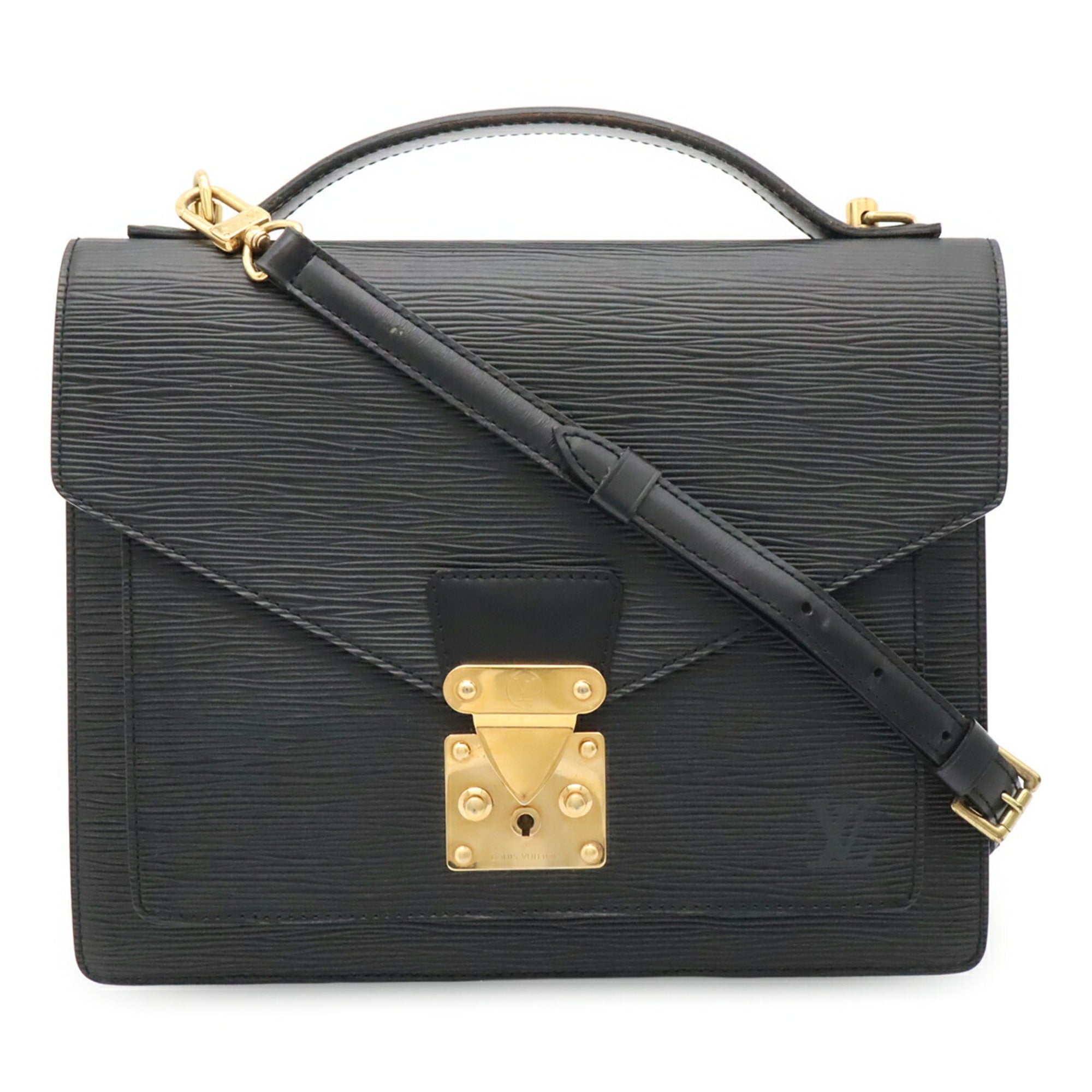 Louis Vuitton Black Noir Epi Leather Handbag Shoulder Bag (Pre-Owned)