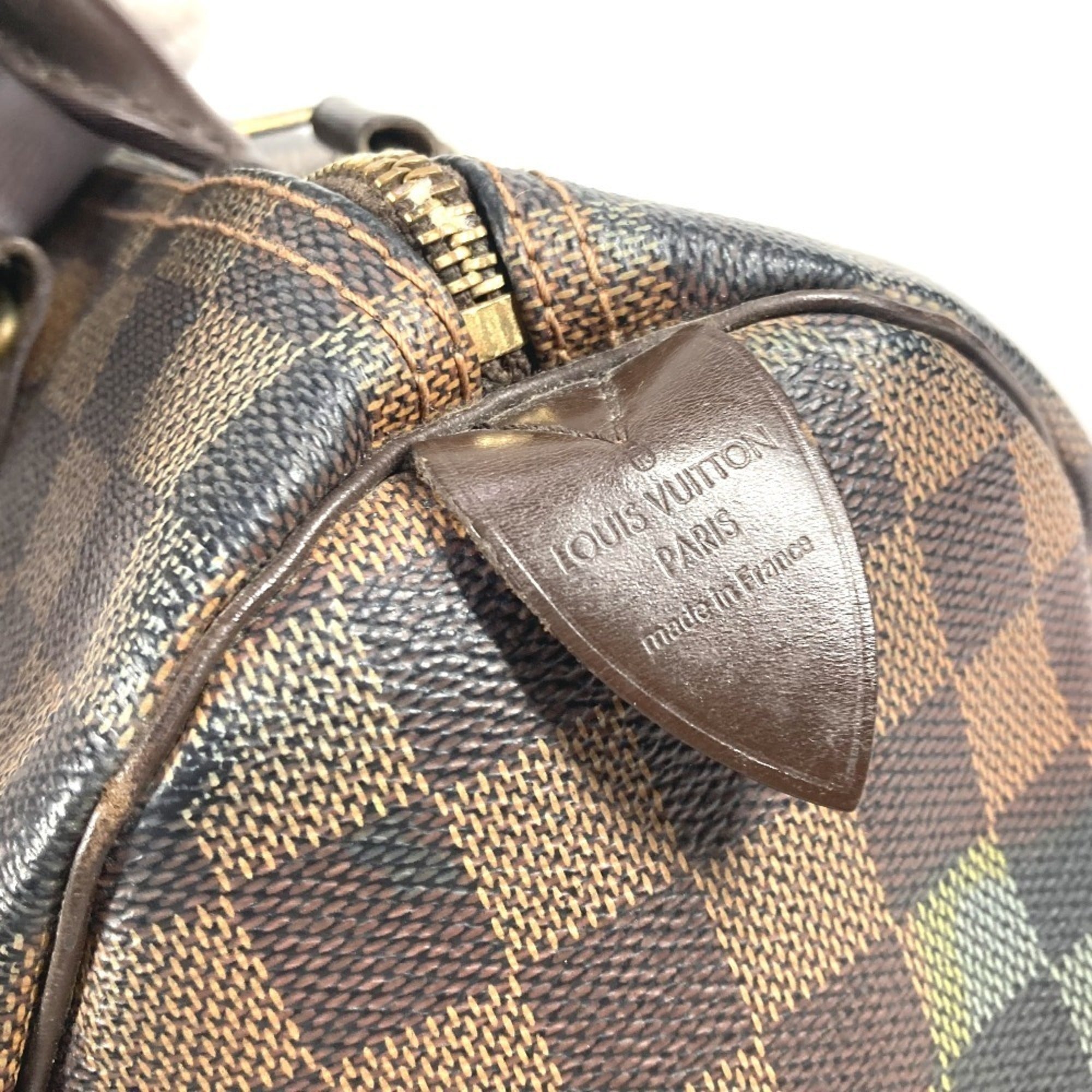 Louis Vuitton Brown Damier Canvas Ebene Damier Canvas Boston Bag Handbag (Pre-Owned)