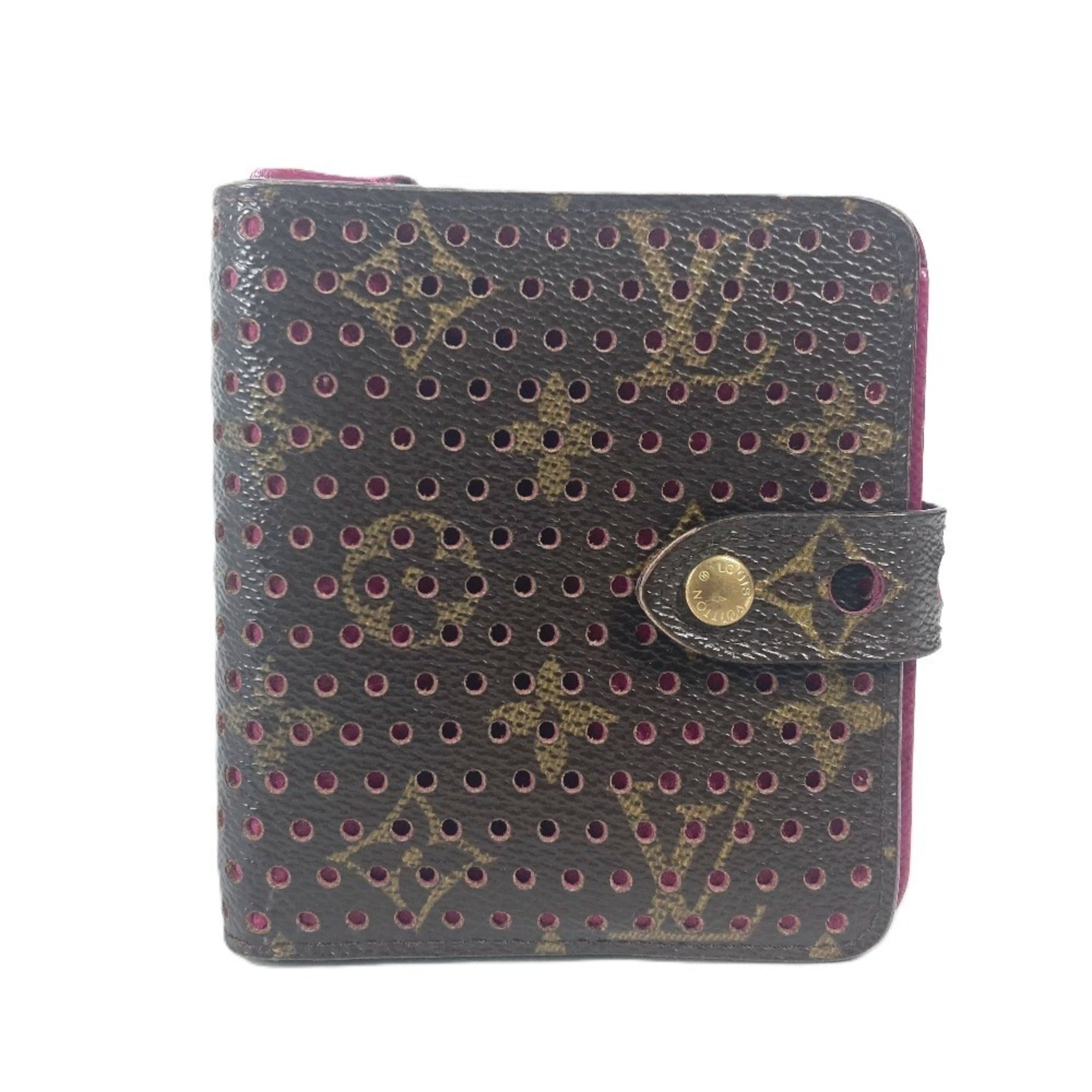 Louis Vuitton Brown Fuchsia Pink Monogram Wallet (Bi-Fold) (Pre-Owned)