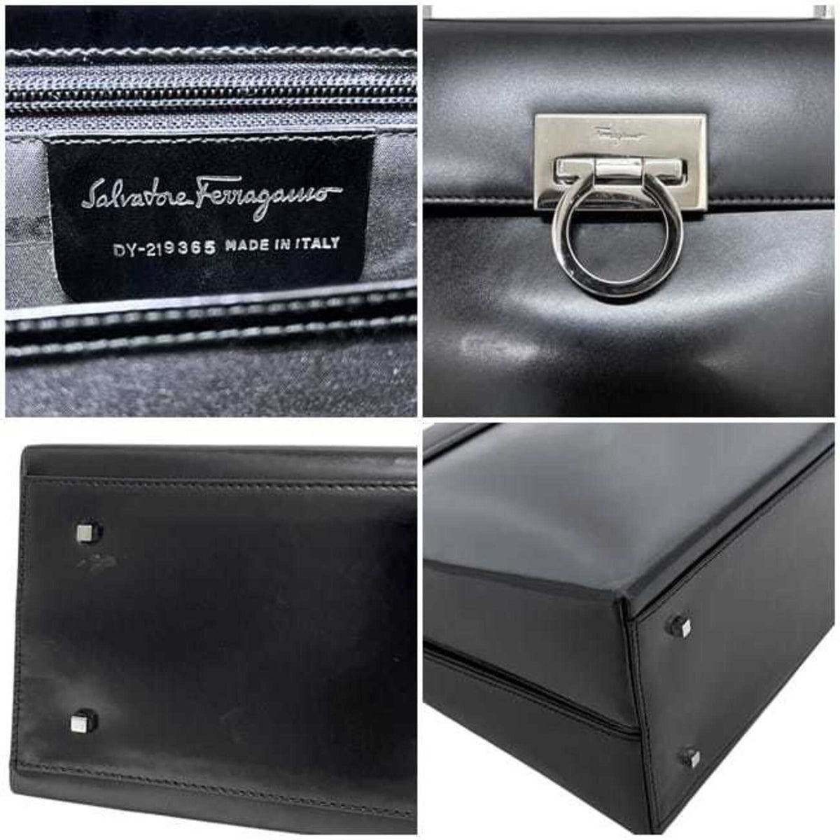 Salvatore Ferragamo Black Leather Handbag (Pre-Owned)