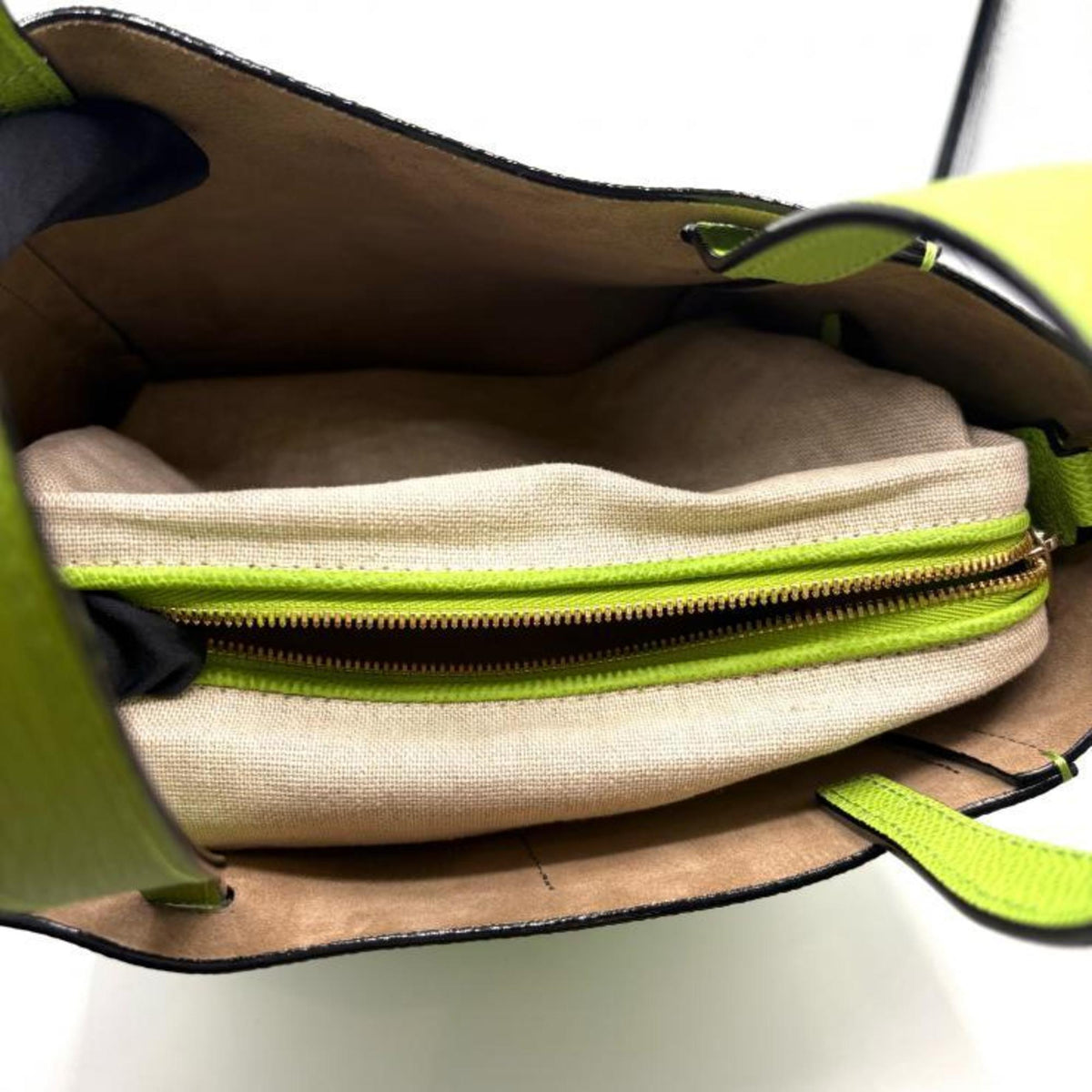 Valextra Green Leather Handbag Pouch (Pre-Owned)