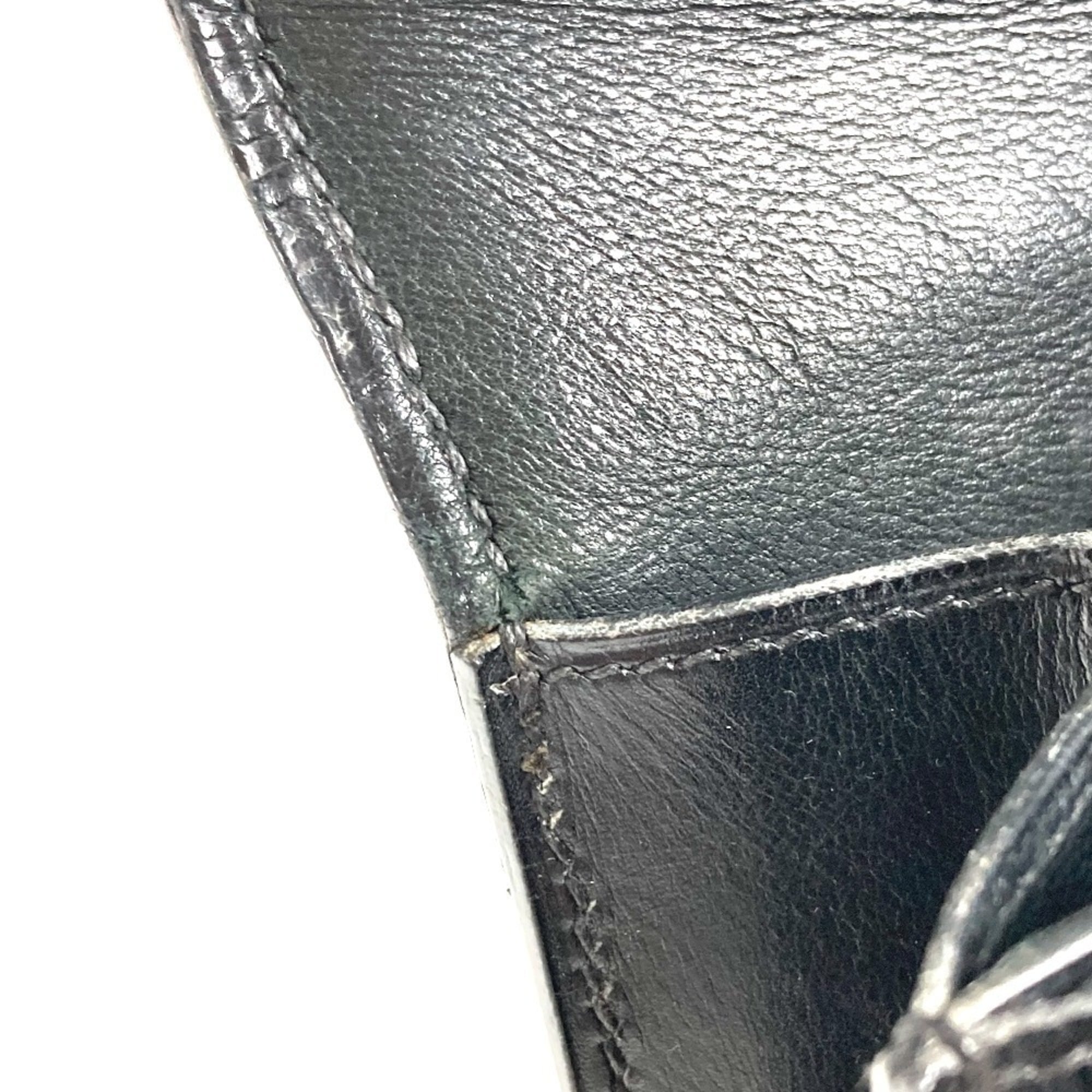 Hermes Black Box Calf Leather Handbag Tote Bag (Pre-Owned)