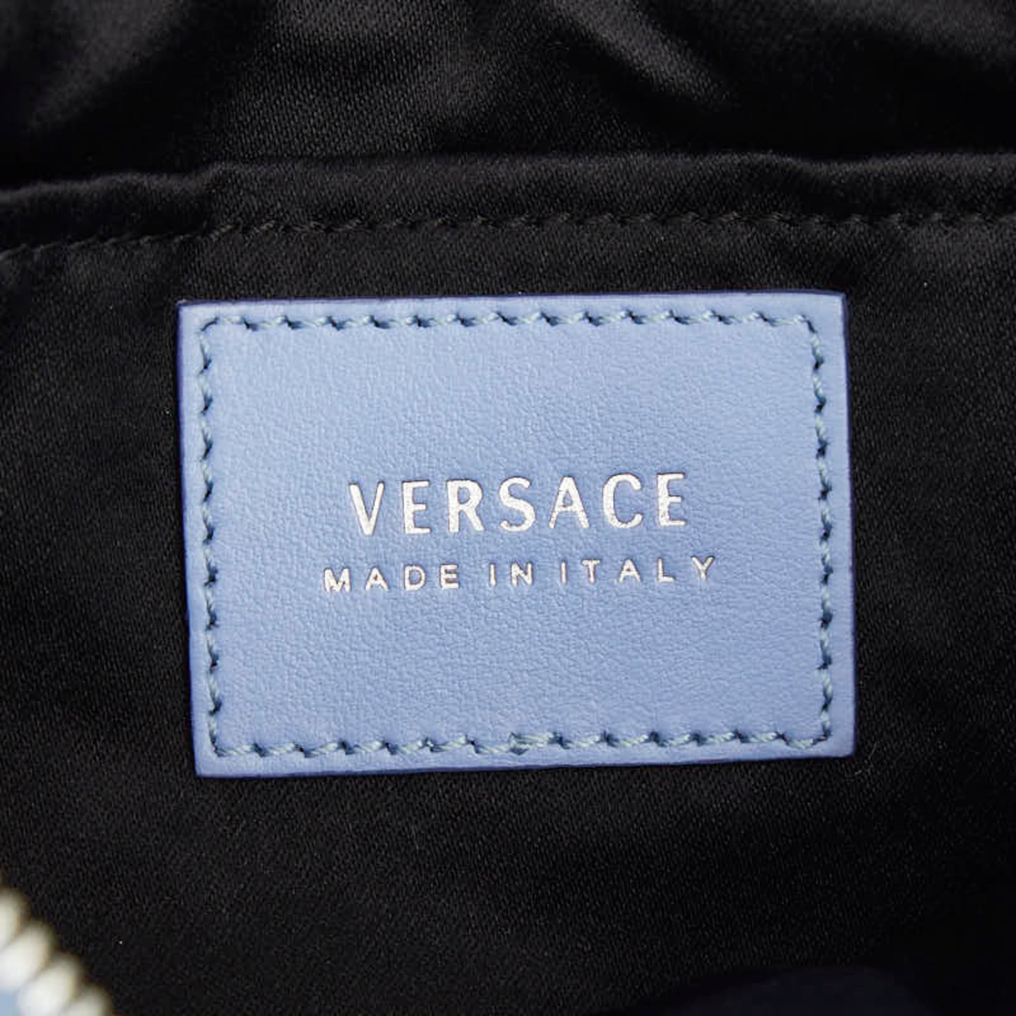 Versace Light Blue Leather Shoulder Bag (Pre-Owned)