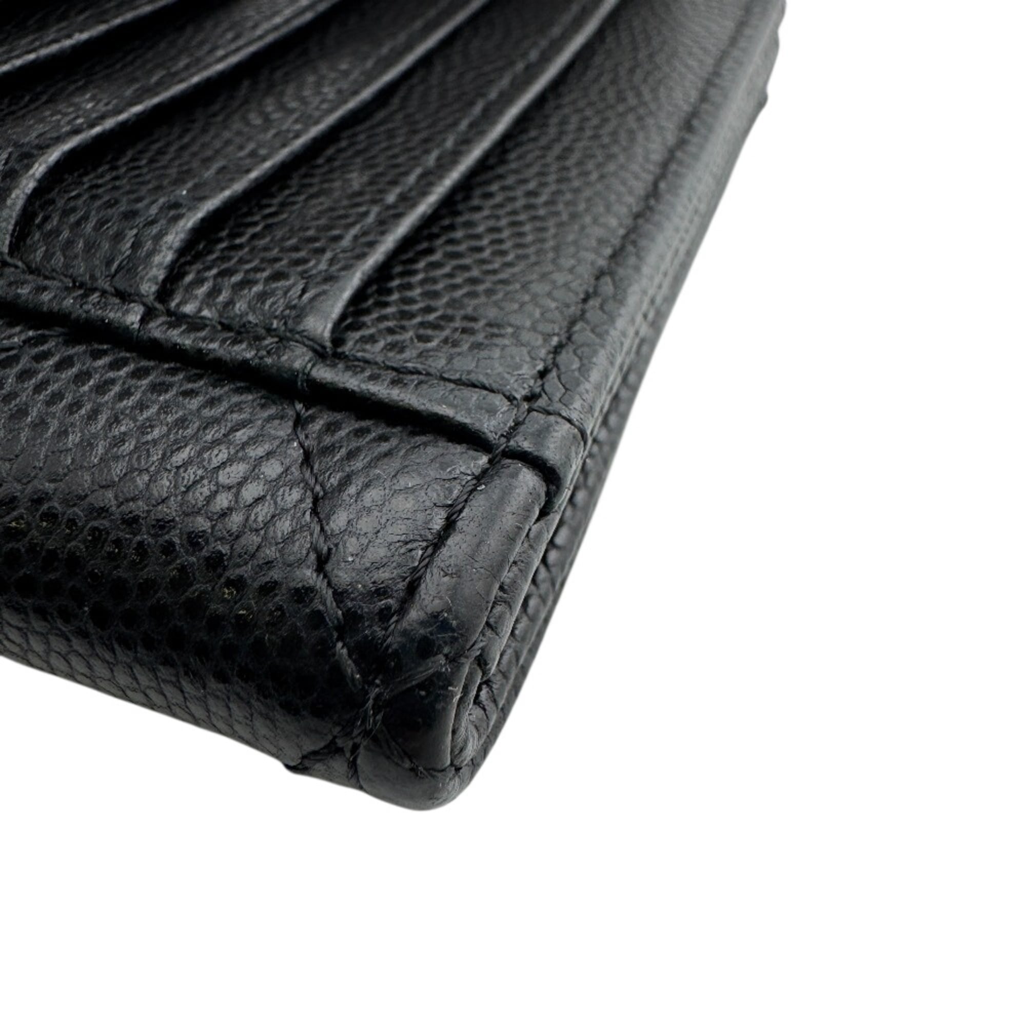 Chanel Black Leather Coin Purse/Coin Case (Pre-Owned)