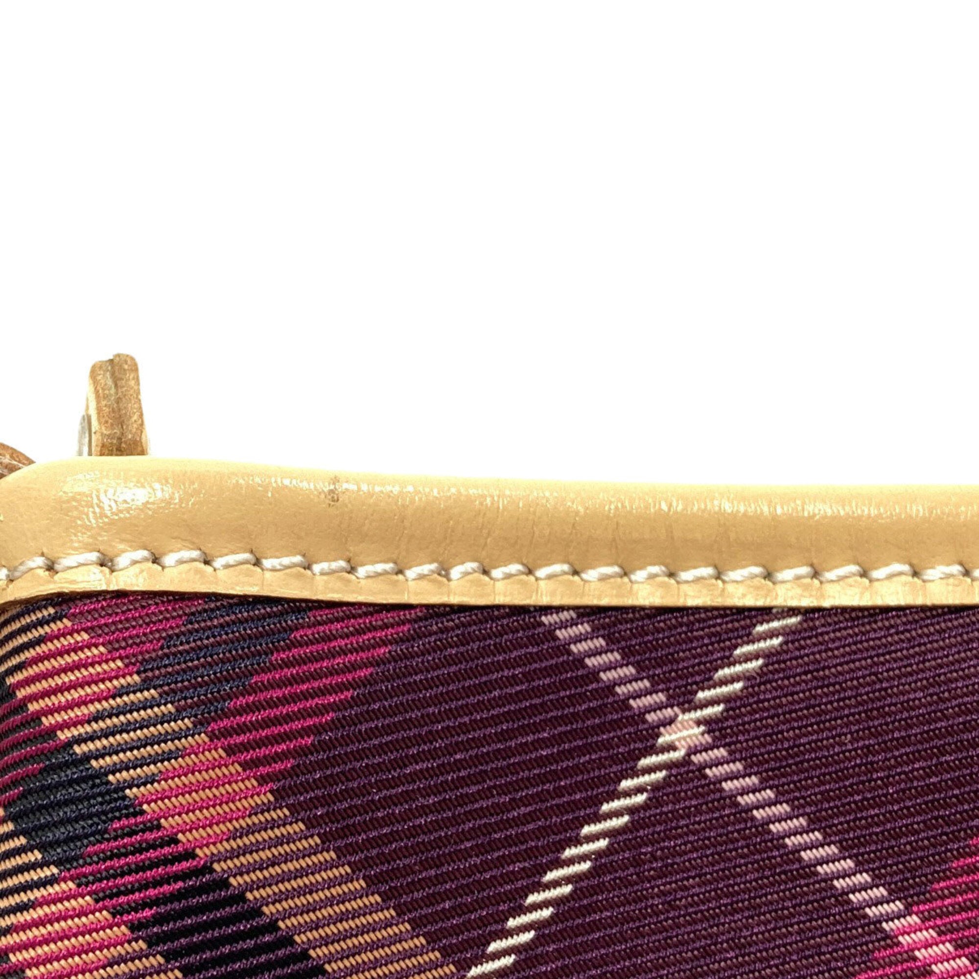Burberry Blue Label Blue Purple Nylon Leather Shoulder Bag (Pre-Owned)