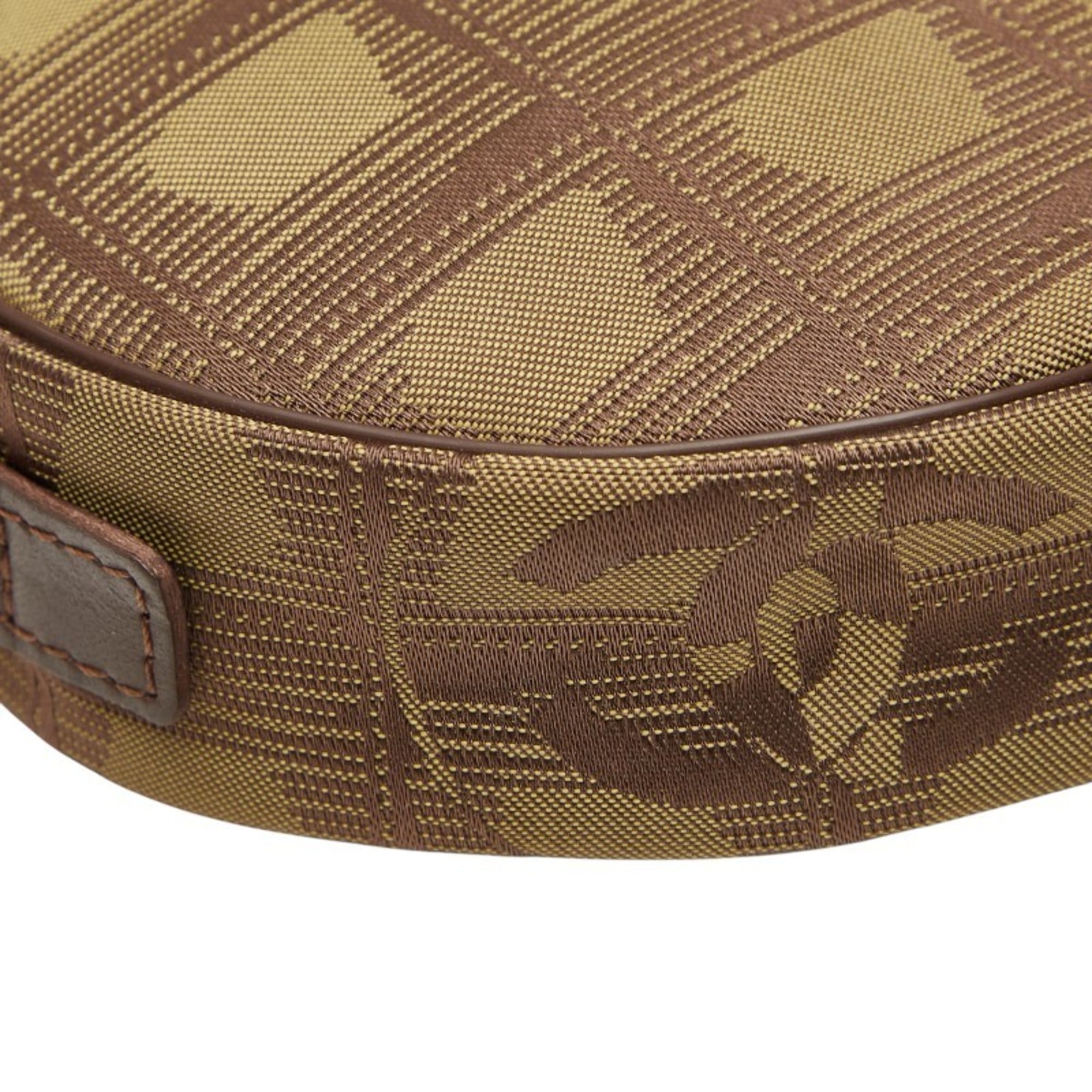 Chanel Brown Khaki Canvas Leather Pouch (Pre-Owned)