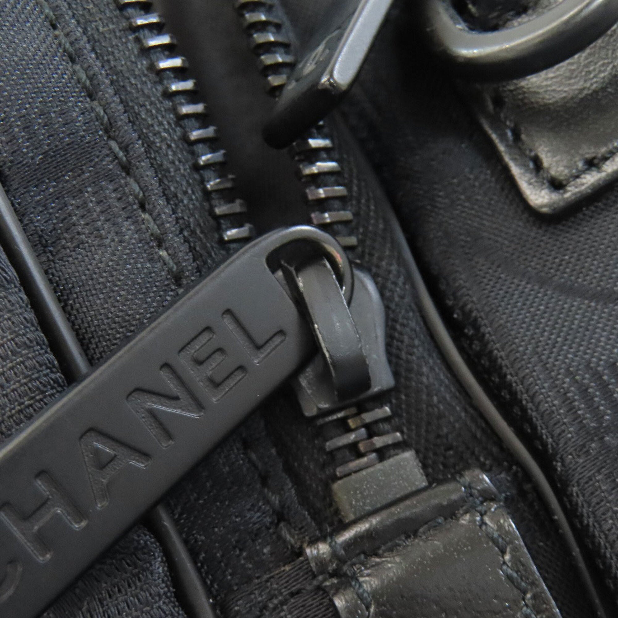 Chanel New Travel Line Black Nylon Jacquard Handbag (Pre-Owned)