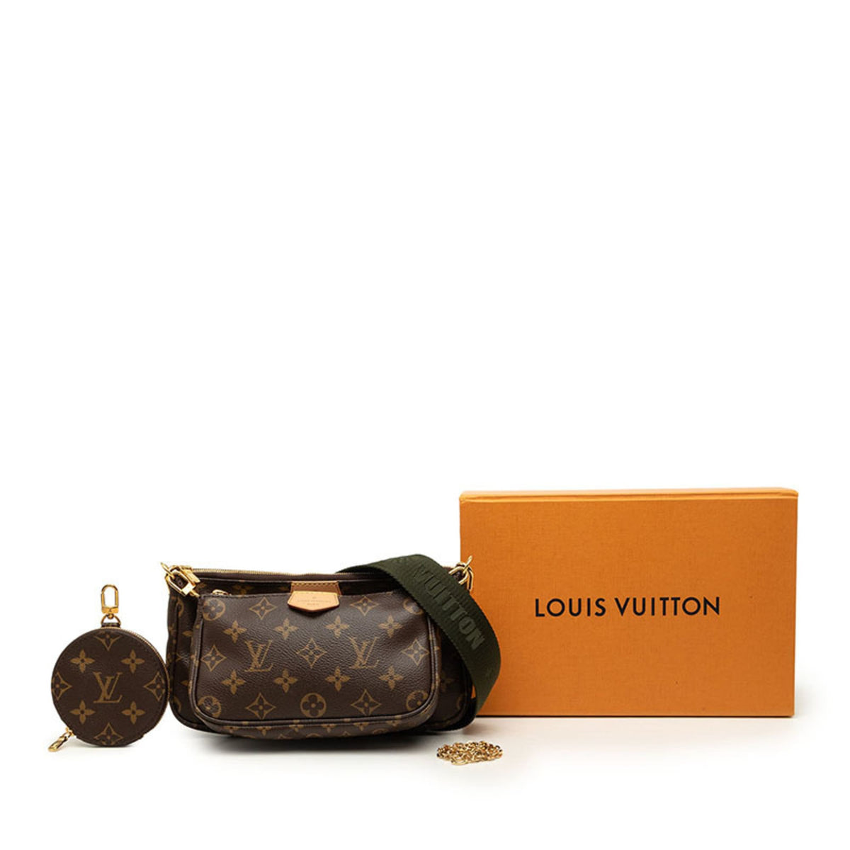 Louis Vuitton Monogram Brown Pvc Leather Handbag Pochette Pouch Shoulder Bag (Pre-Owned)