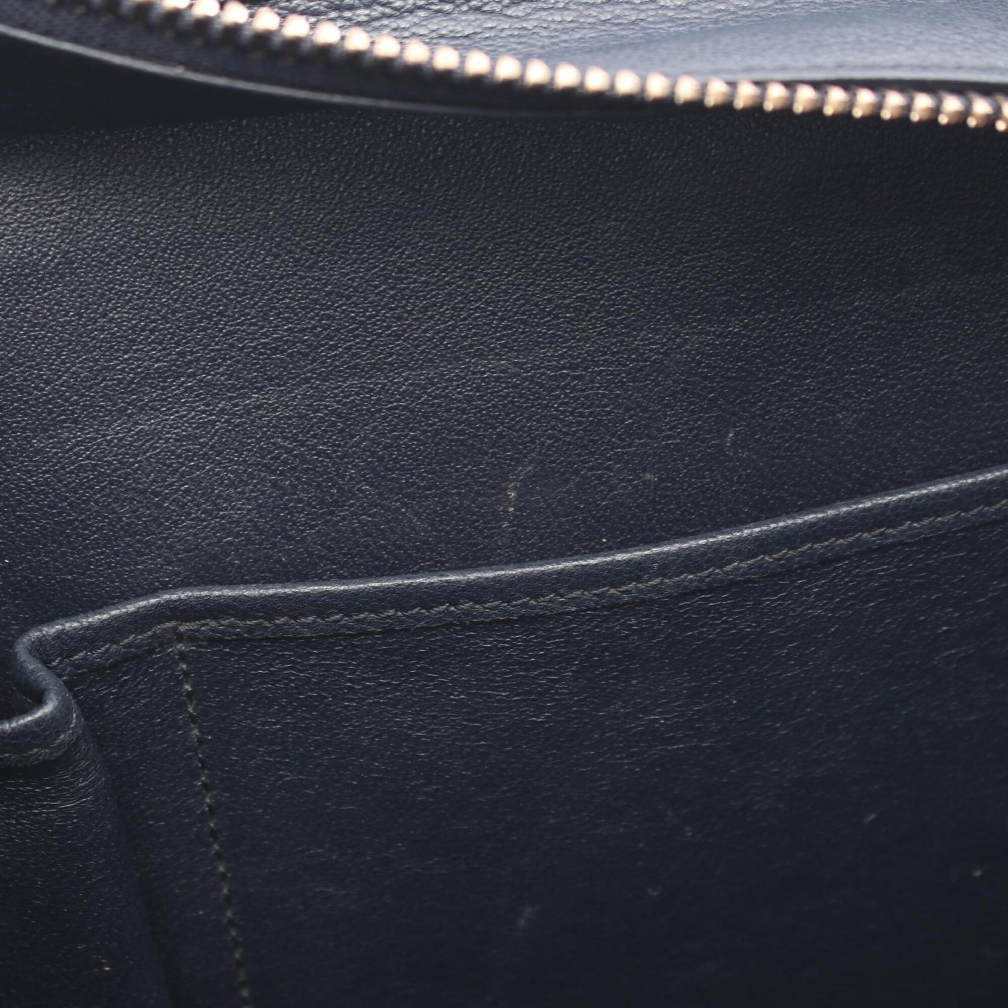 Celine Beige Navy Yellow Suede Leather Handbag Tote Bag (Pre-Owned)