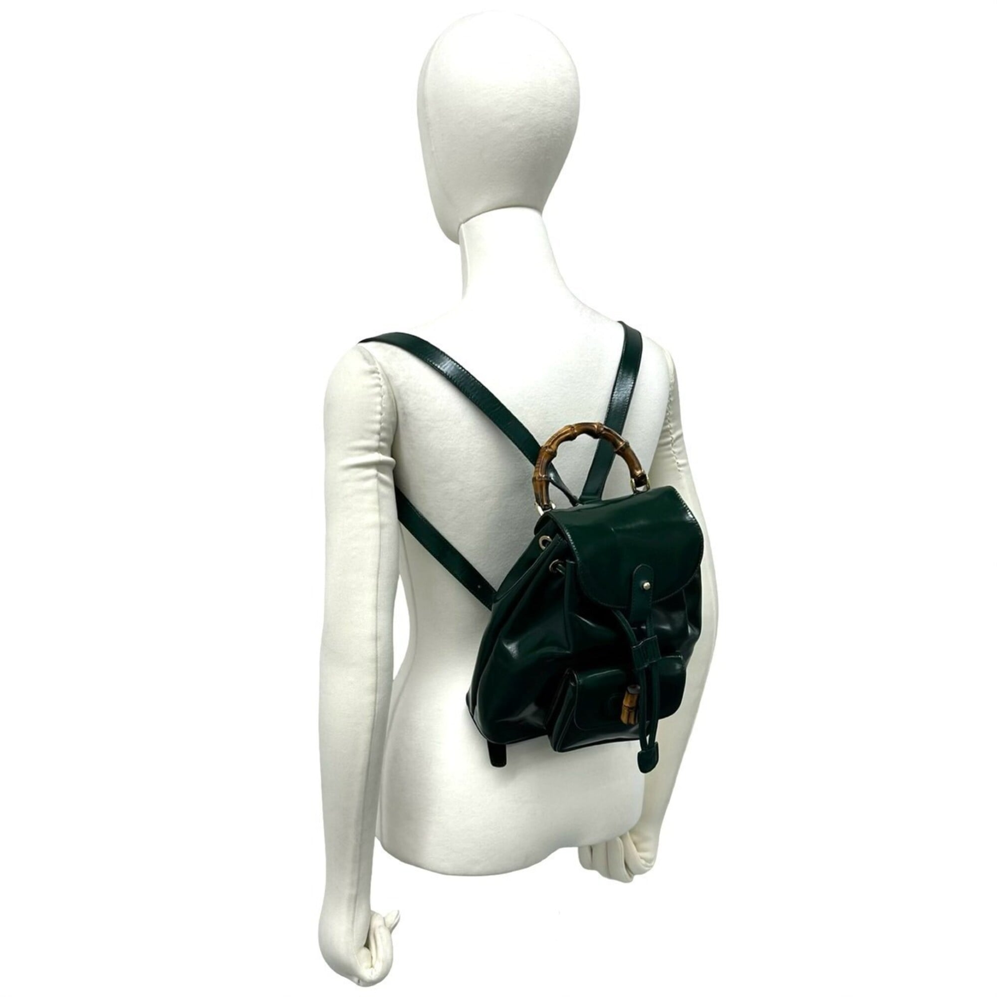 Gucci Green Patent Leather Backpack (Pre-Owned)