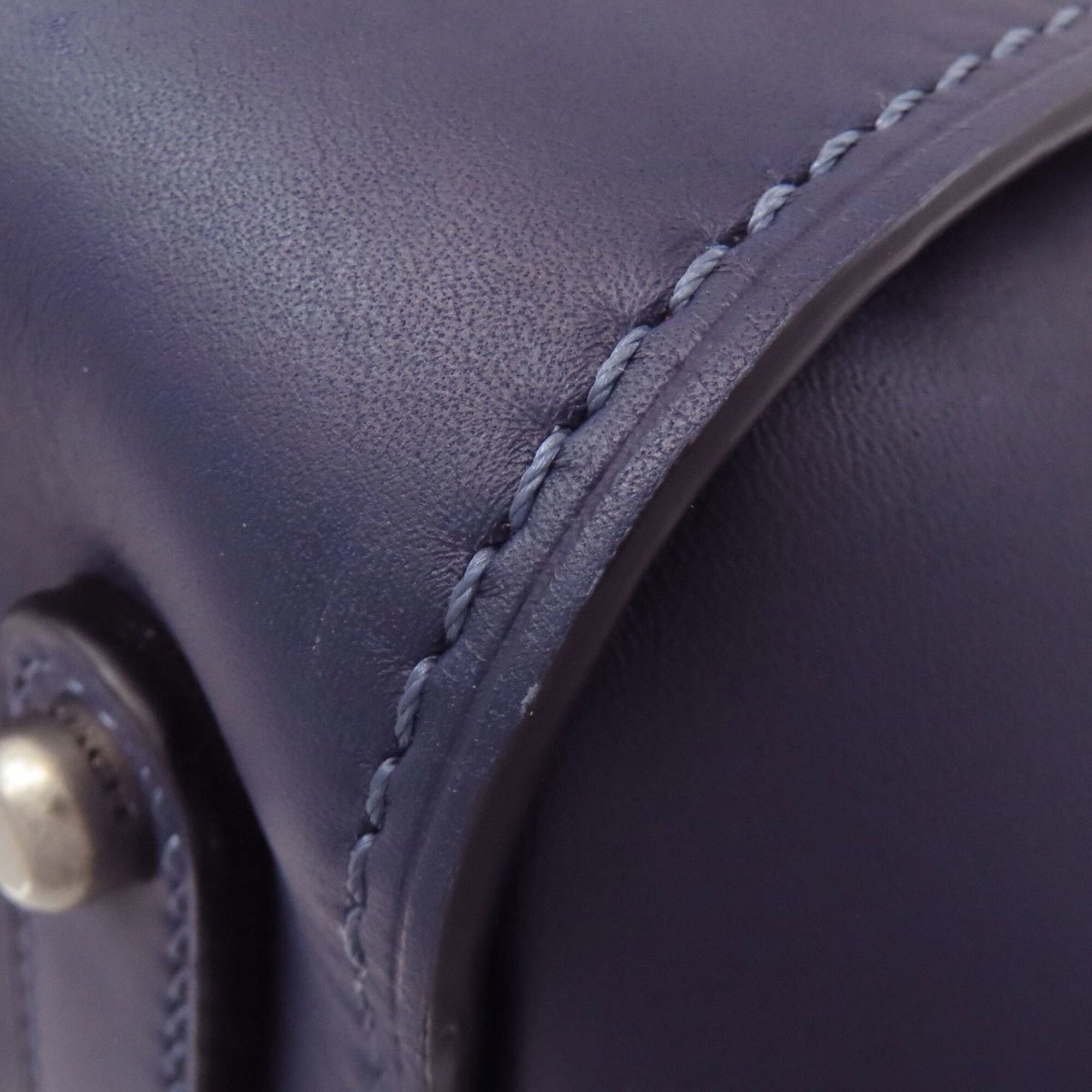 Coach Navy Leather Handbag (Pre-Owned)