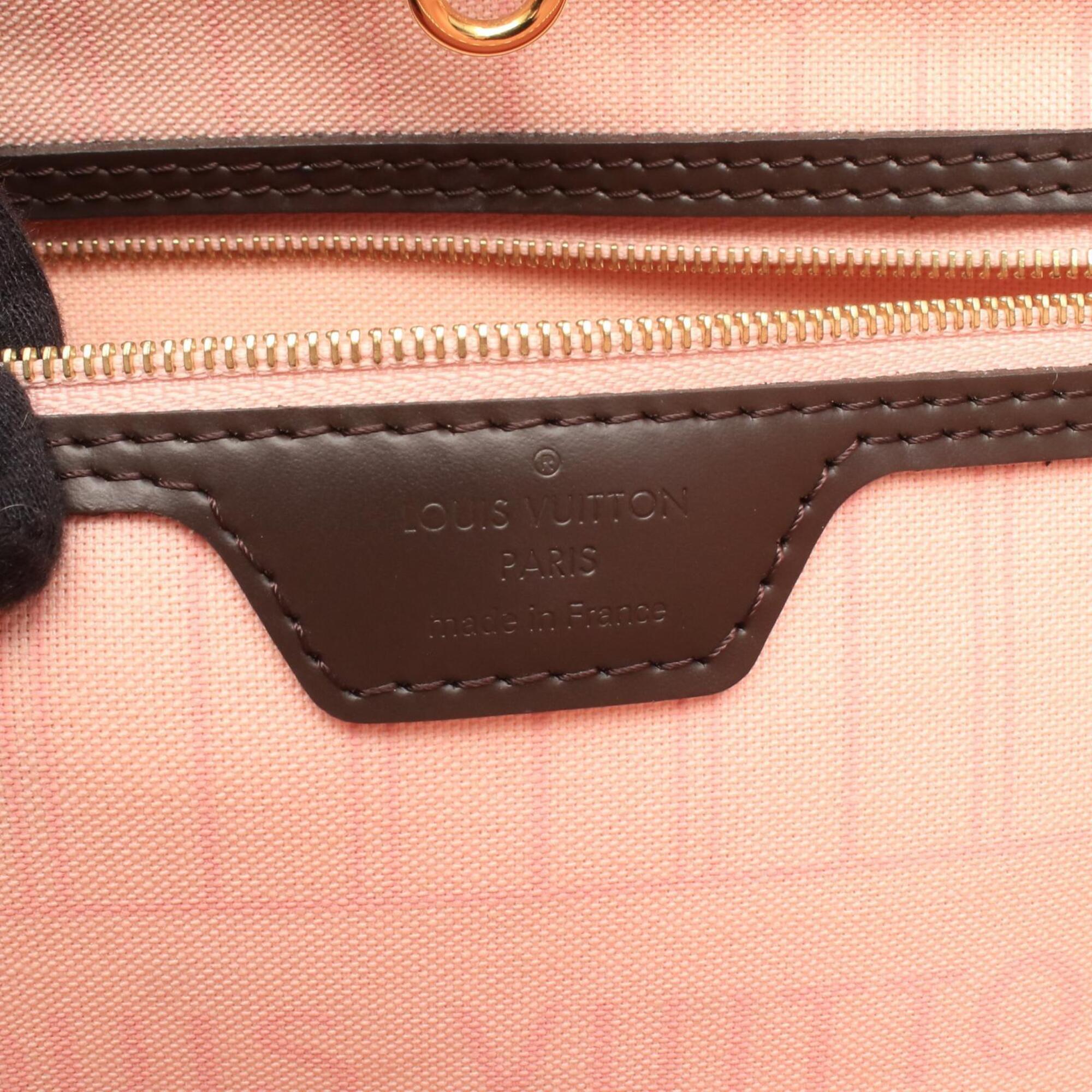 Louis Vuitton Brown Coated Canvas Leather Handbag Tote Bag (Pre-Owned)