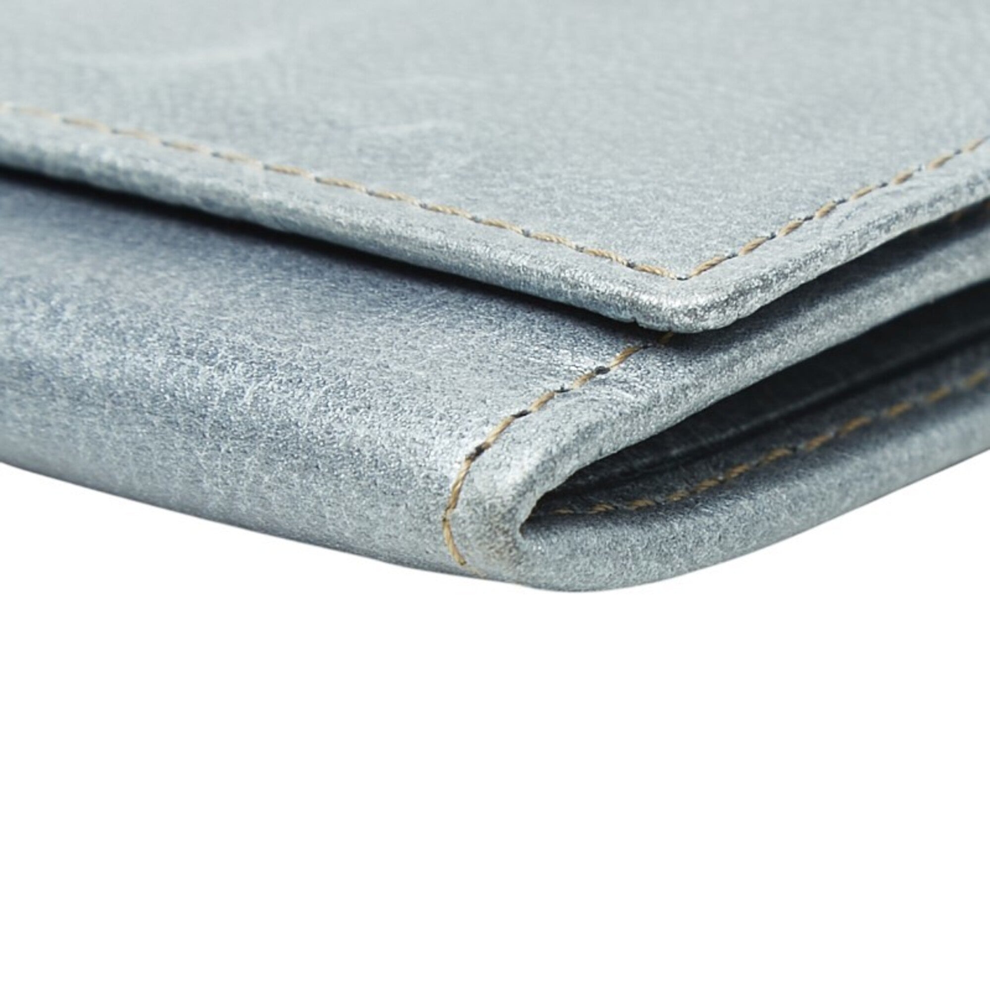 Cartier Happy Birthday Metallic Blue Leather Long Wallet (Bi-Fold) (Pre-Owned)