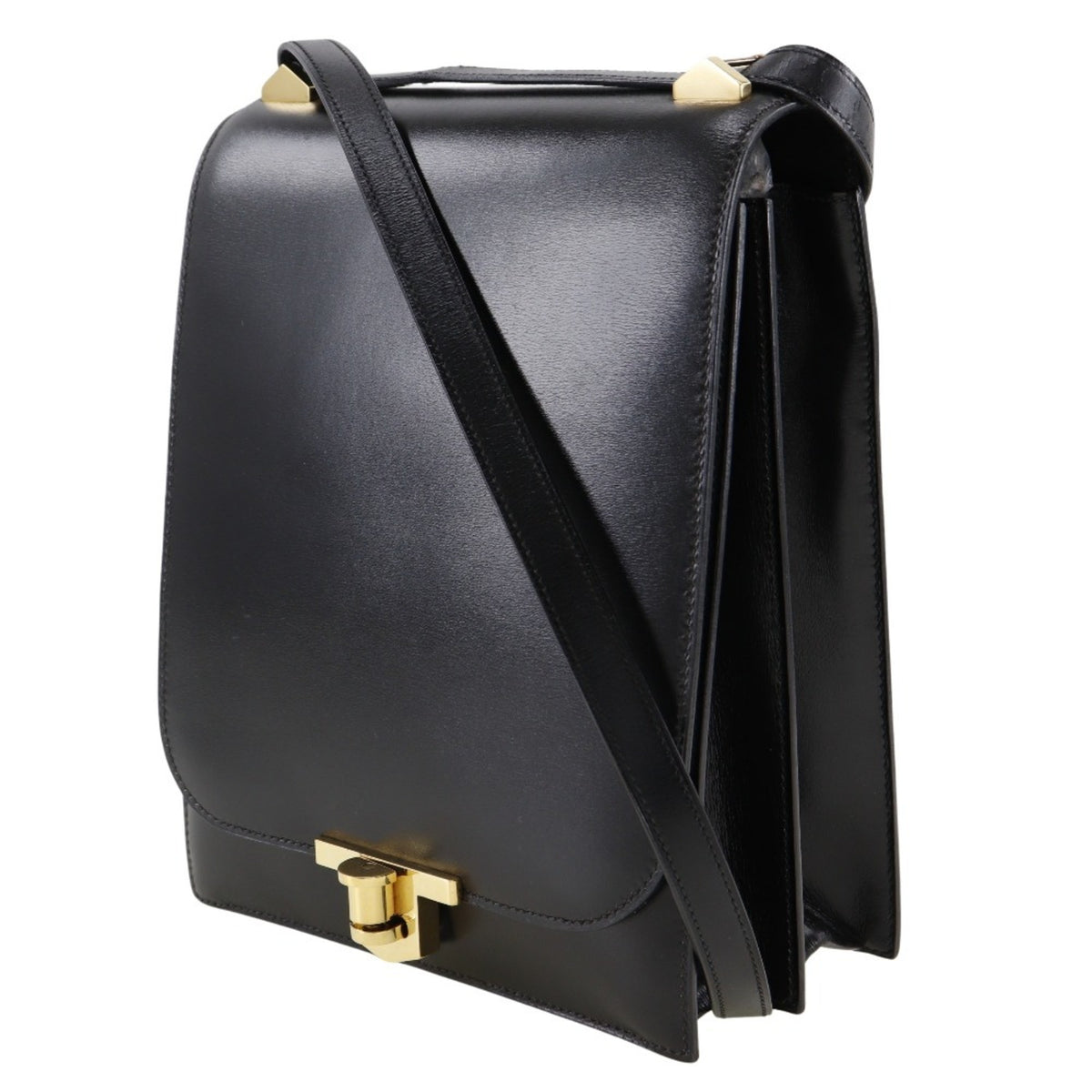 Hermes Black Box Calf Leather Shoulder Bag (Pre-Owned)