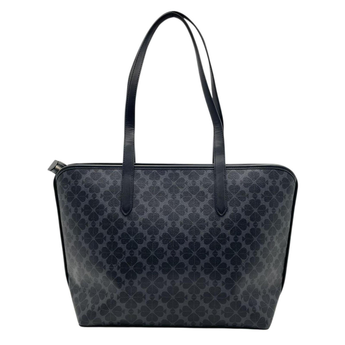 Kate Spade Black Gray Pvc Leather Tote Bag (Pre-Owned)