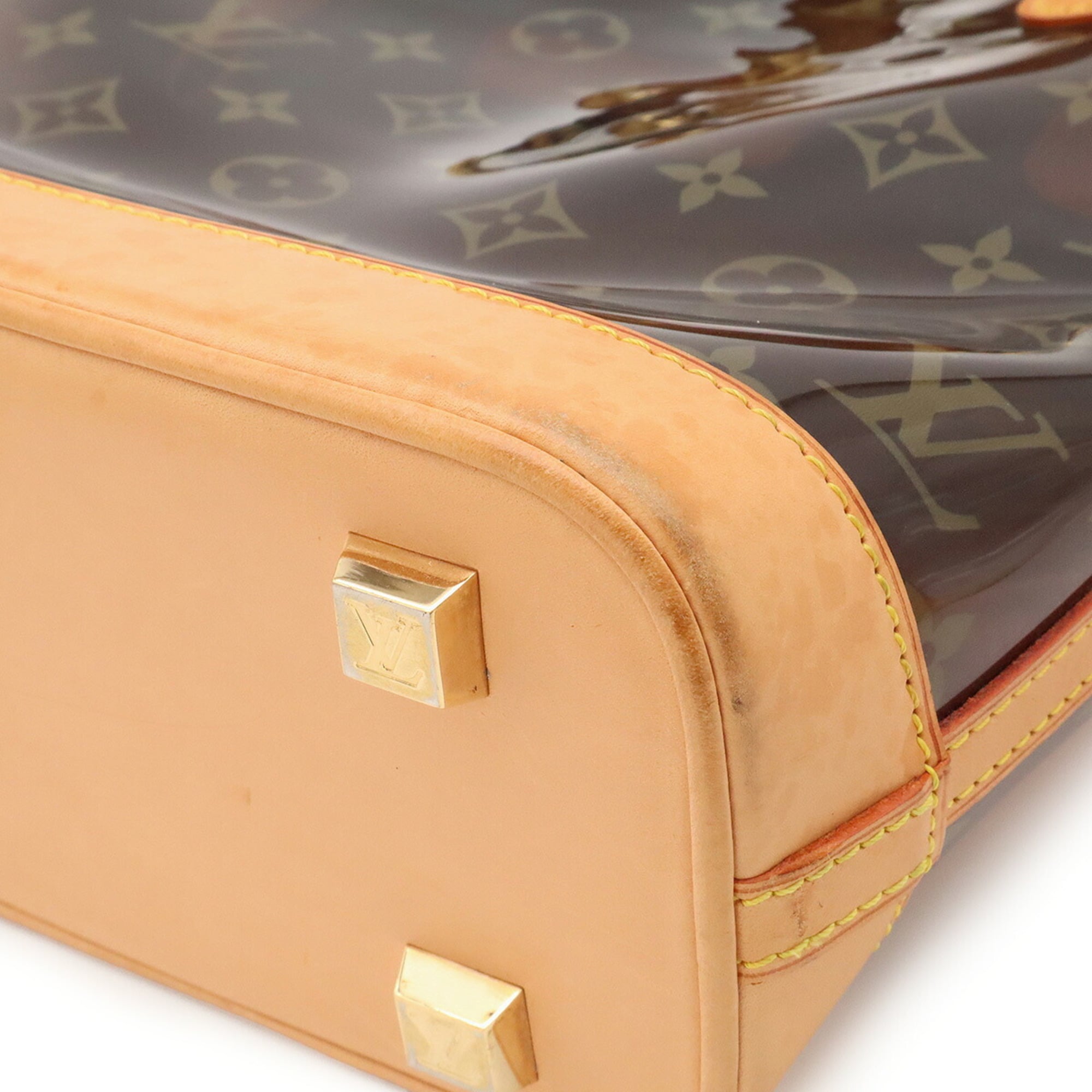 Louis Vuitton Brown Clear Vinyl Leather Shoulder Bag Tote Bag (Pre-Owned)