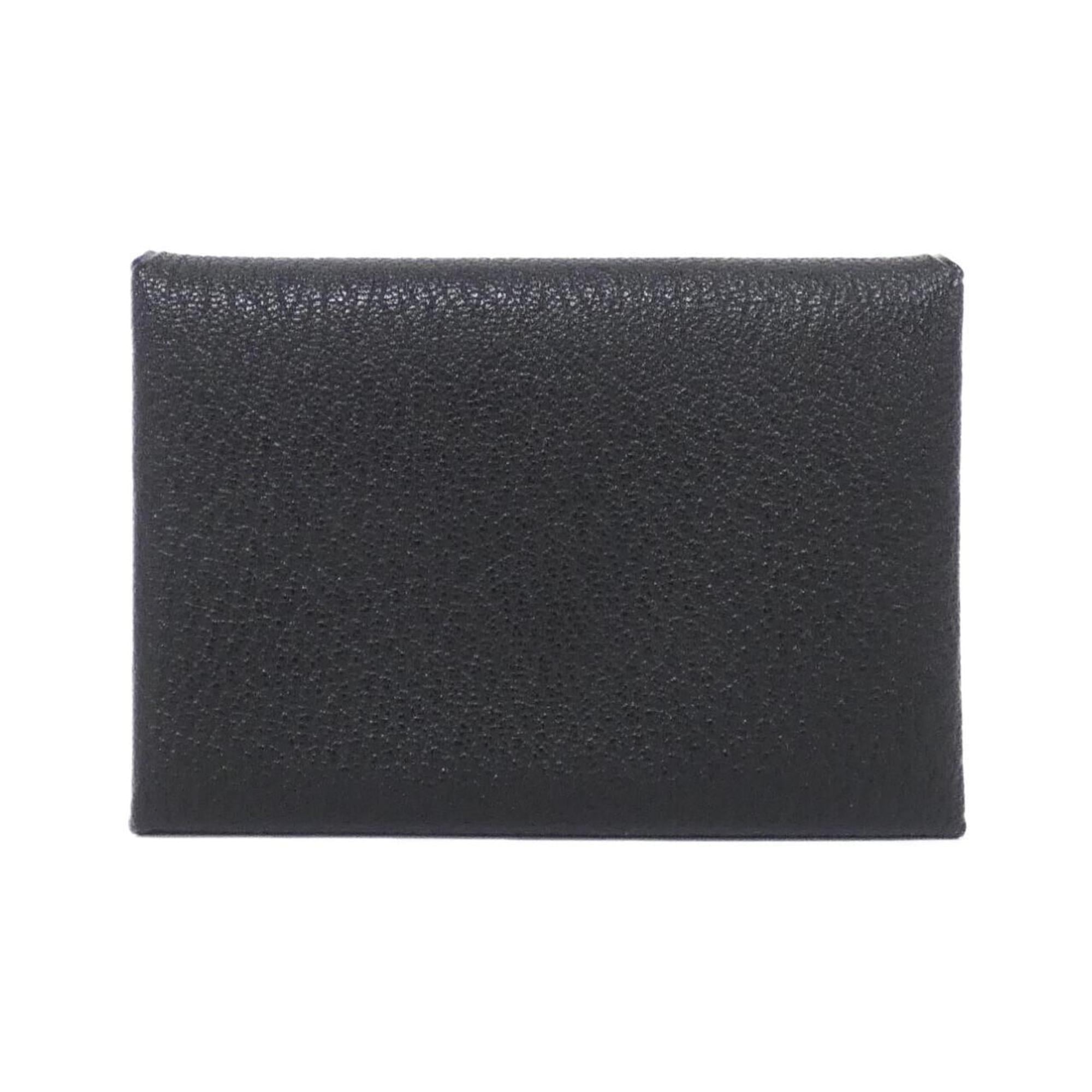 Hermes Black Chevre Leather Coin Purse/Coin Case (Pre-Owned)