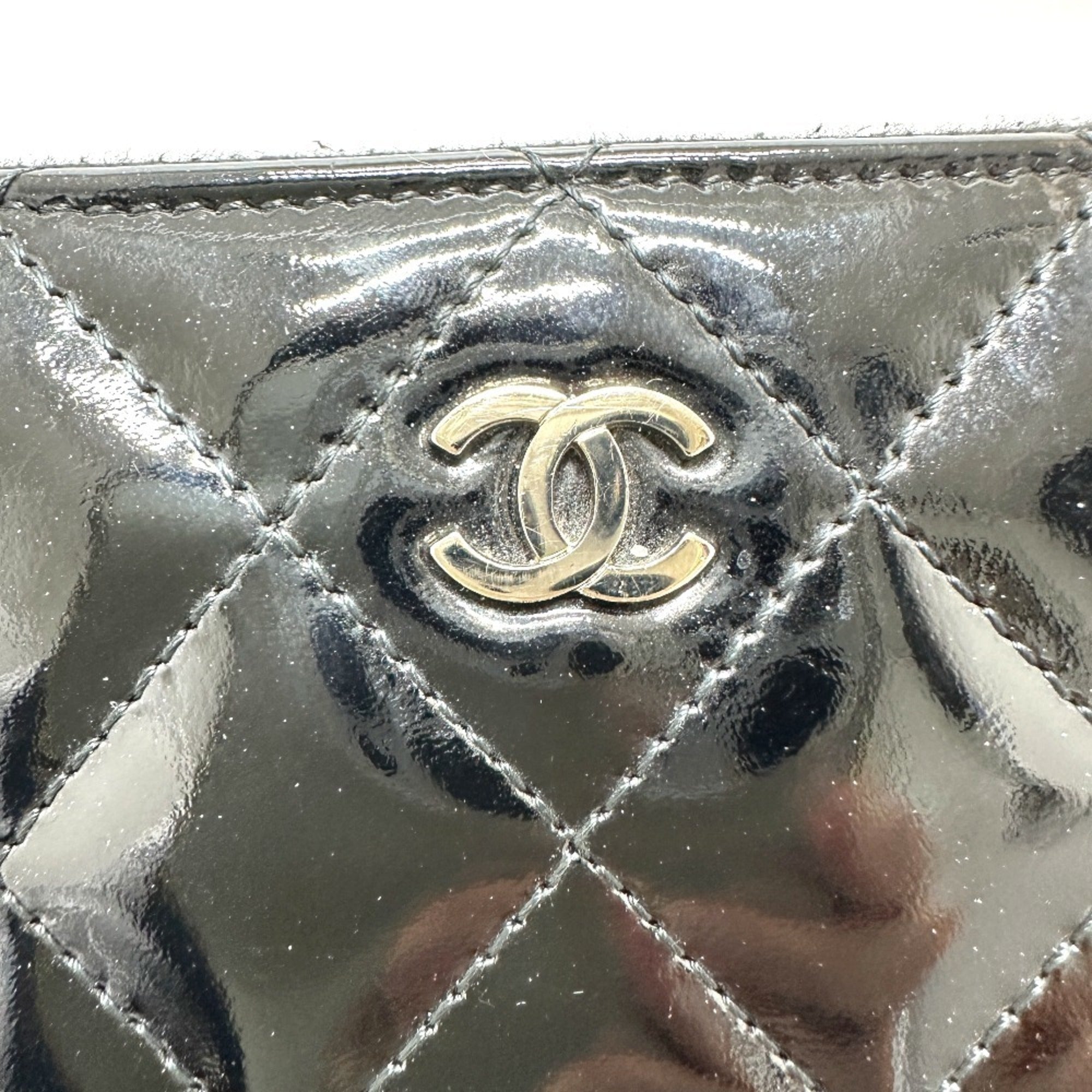 Chanel Black Leather Long Wallet (Bi-Fold) (Pre-Owned)