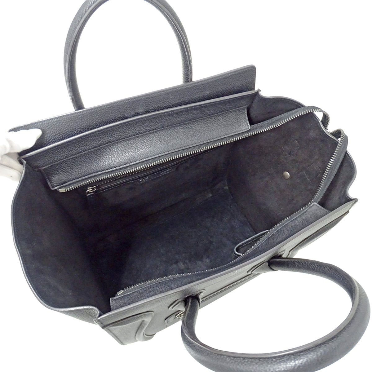 Celine Black Dark Navy Leather Handbag Tote Bag (Pre-Owned)