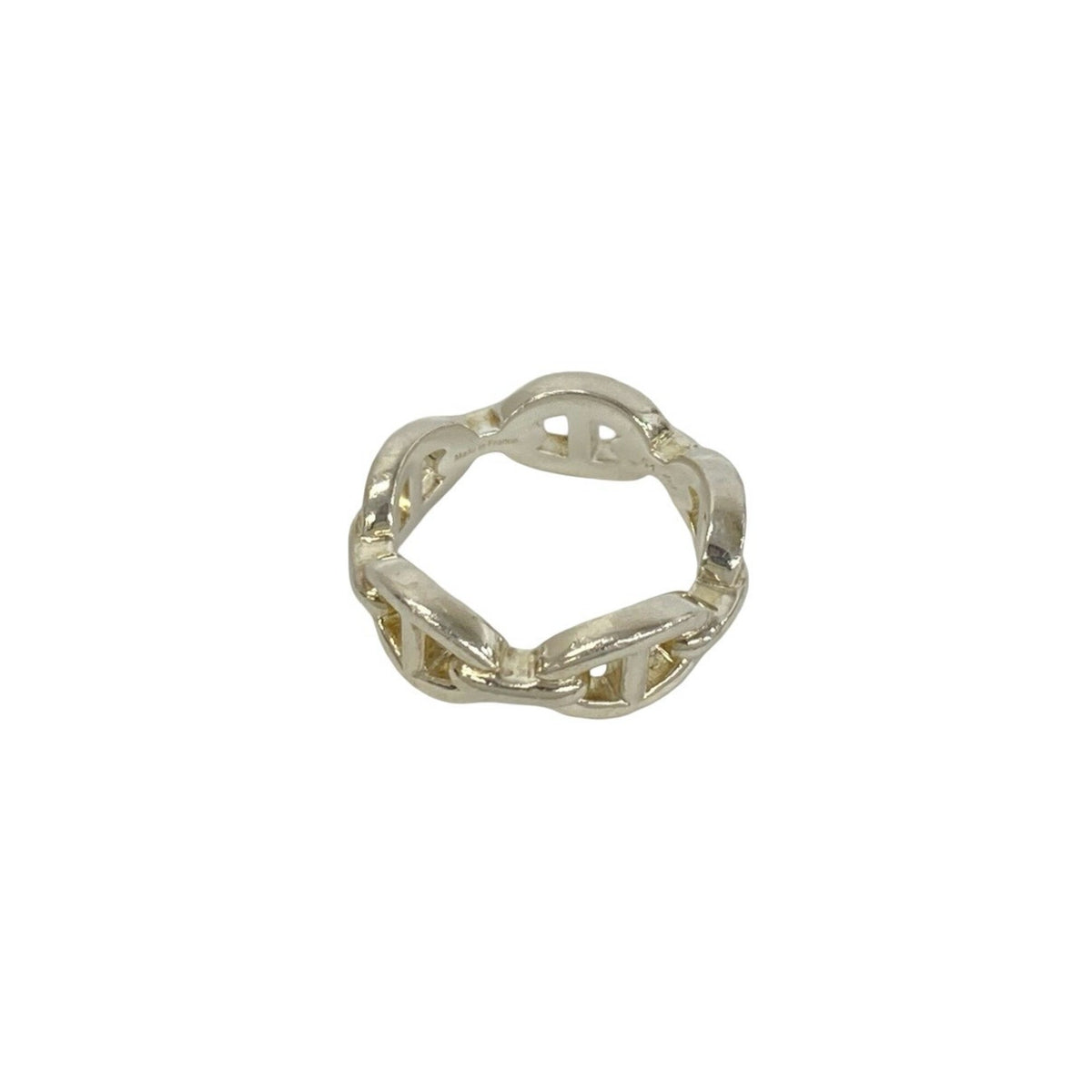 Hermes Silver Silver 925 Band Ring (Pre-Owned)
