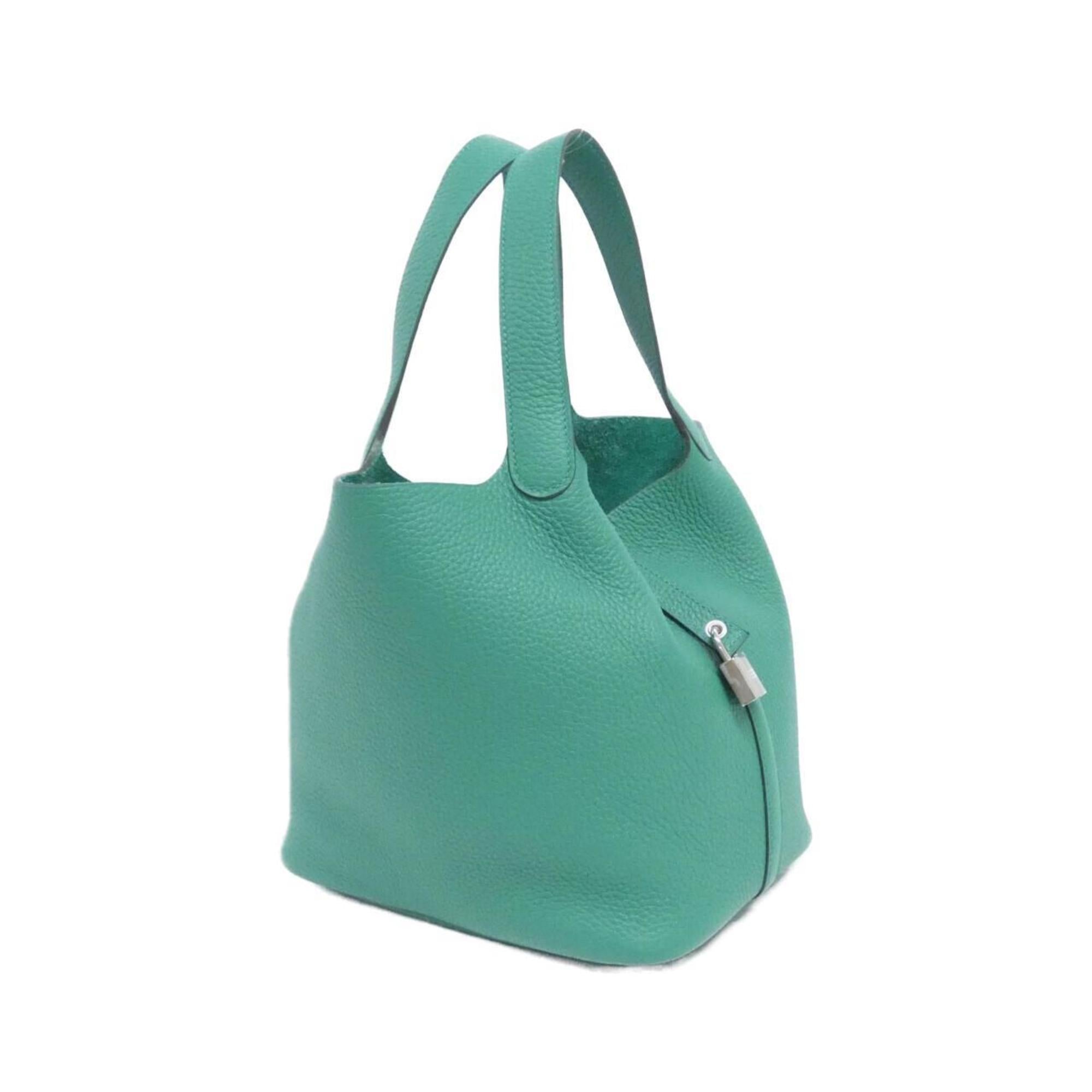 Hermes Green Taurillon Clemence Leather Handbag (Pre-Owned)