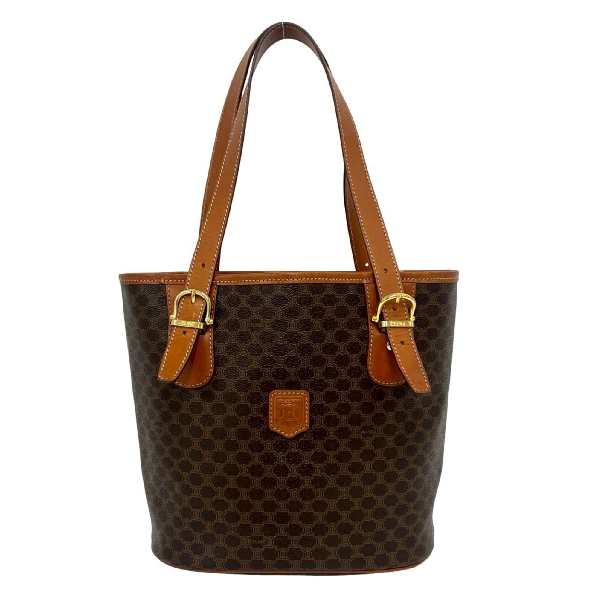 Celine Brown Leather Pvc Shoulder Bag Tote Bag (Pre-Owned)