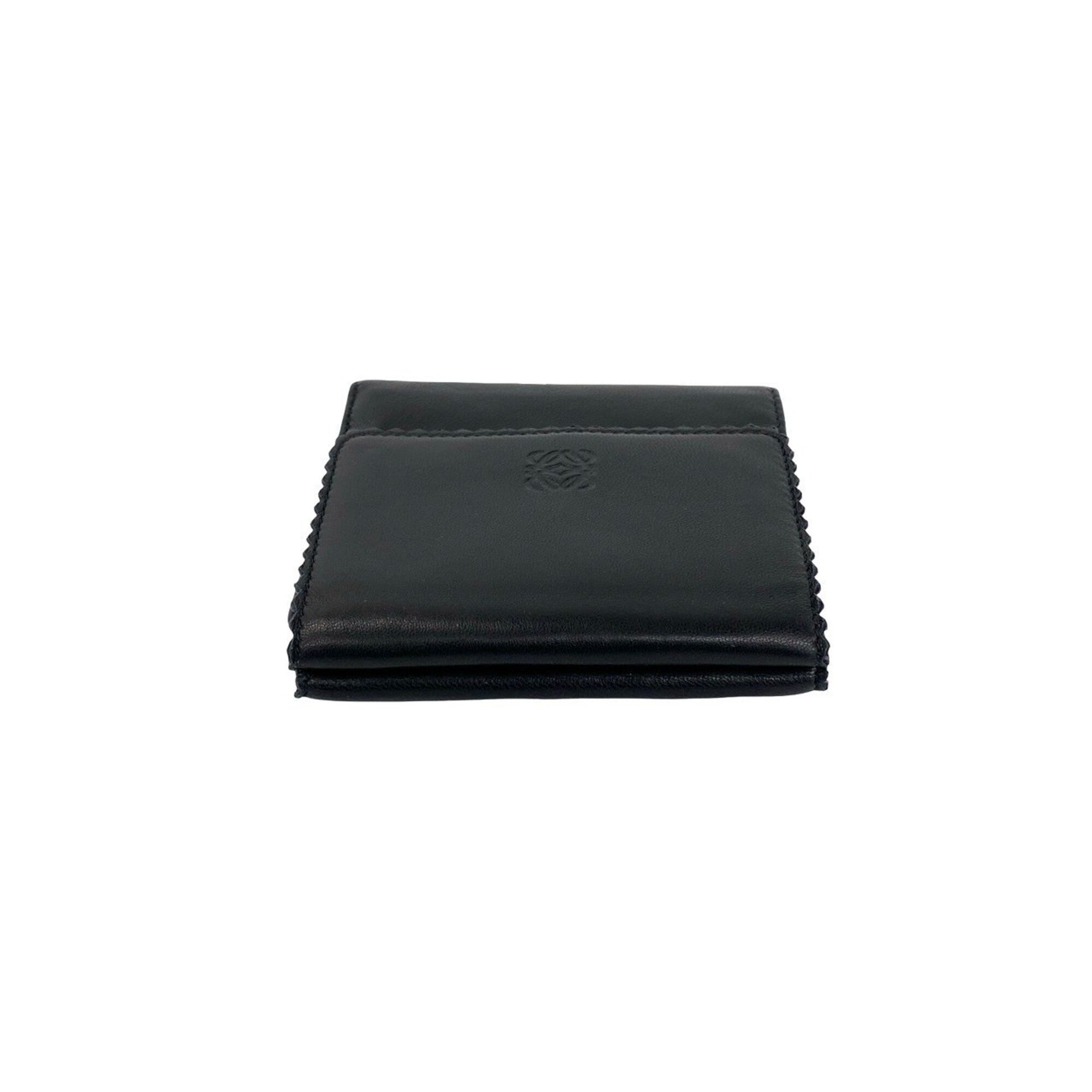 Loewe Black Purple Leather Wallet (Tri-Fold) (Pre-Owned)