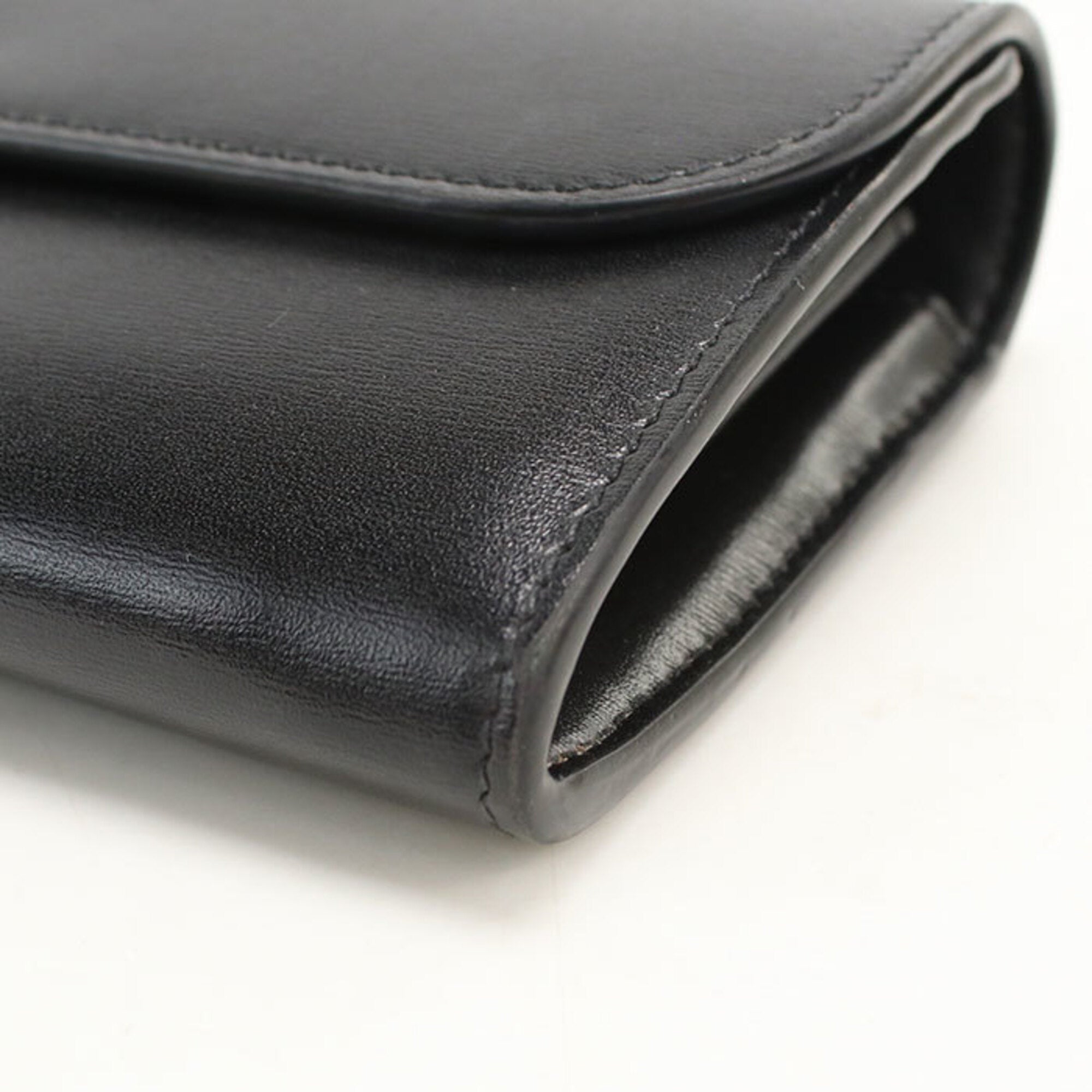 Celine Black Leather Long Wallet (Bi-Fold) (Pre-Owned)