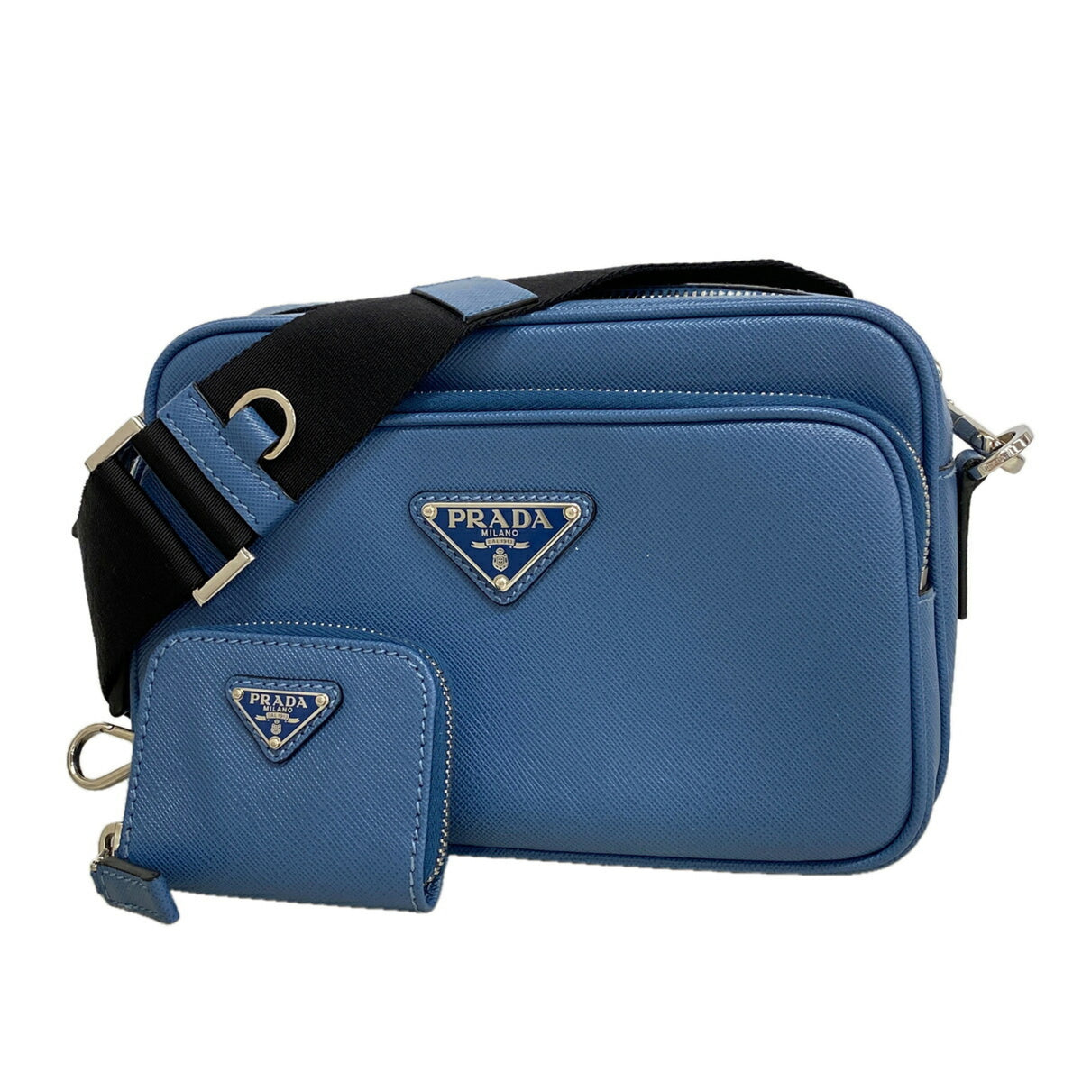 Prada Blue Leather Shoulder Bag (Pre-Owned)
