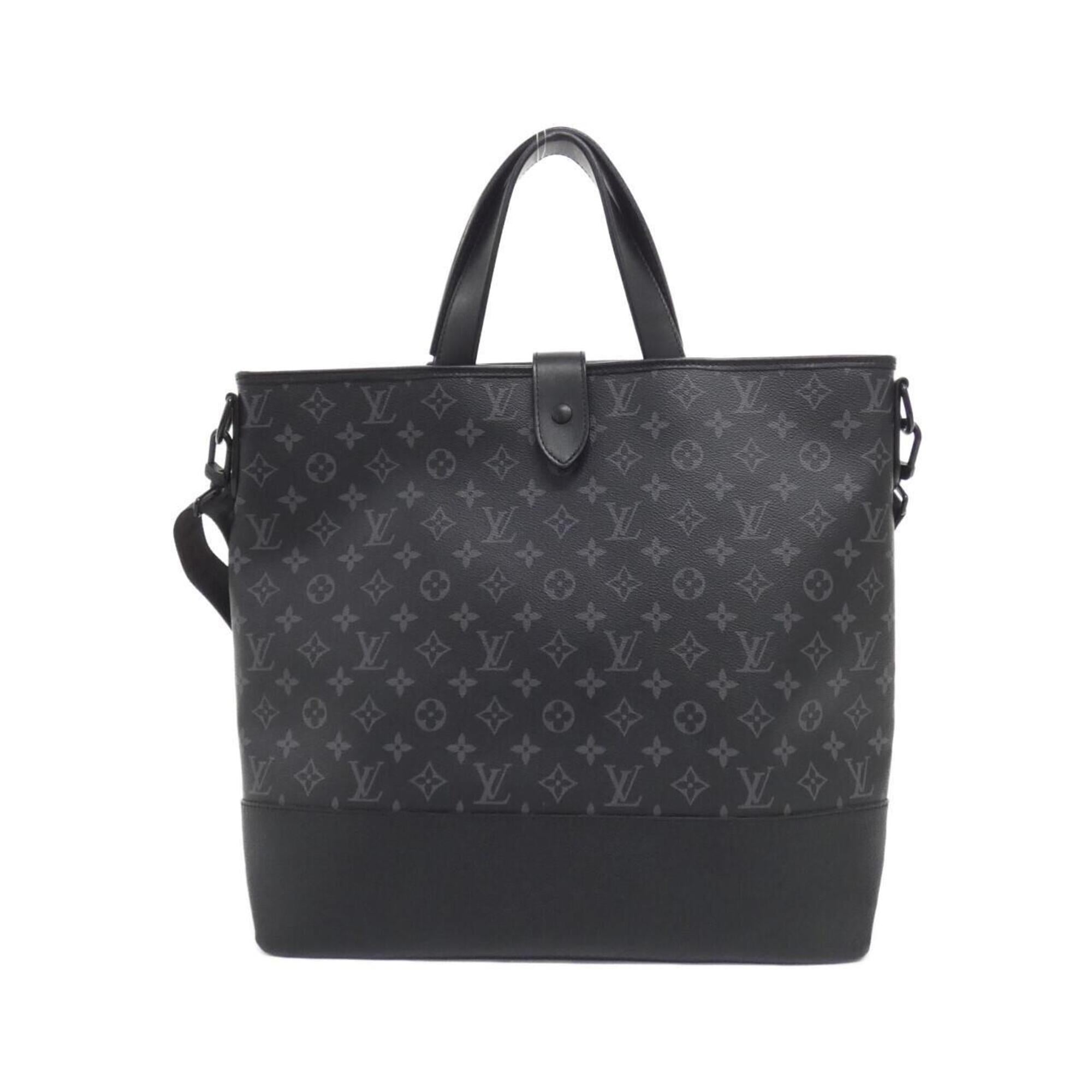Louis Vuitton Black Coated Canvas Leather Handbag (Pre-Owned)