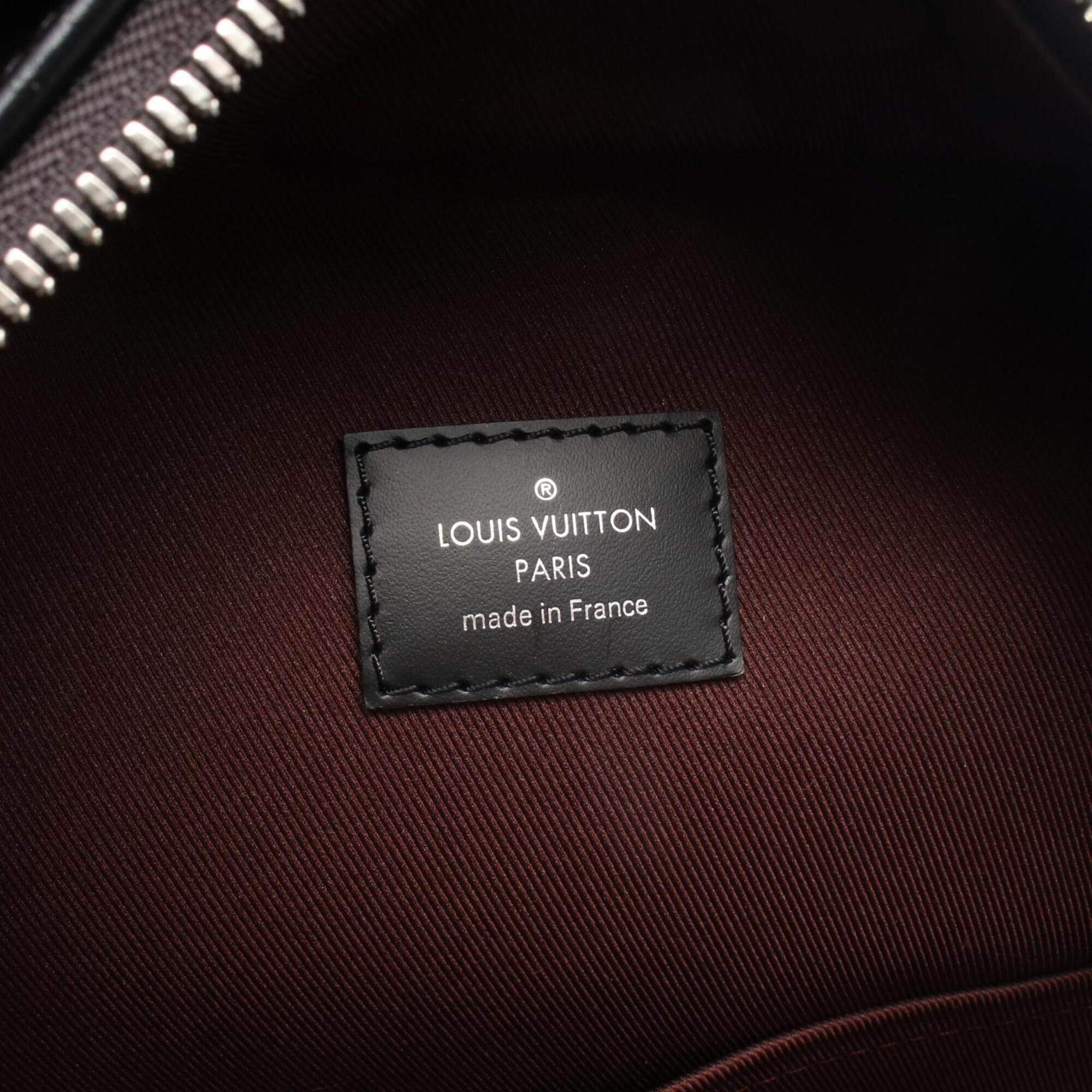 Louis Vuitton Black Brown Pvc Coated Canvas Leather Backpack Handbag (Pre-Owned)