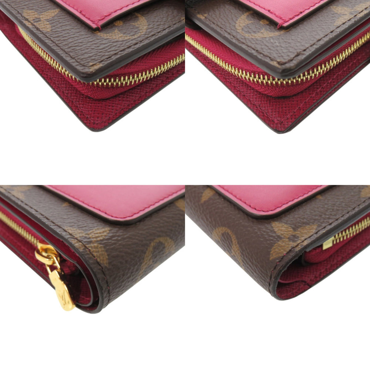 Louis Vuitton Brown Fuchsia Monogram Monogram Wallet (Bi-Fold) (Pre-Owned)