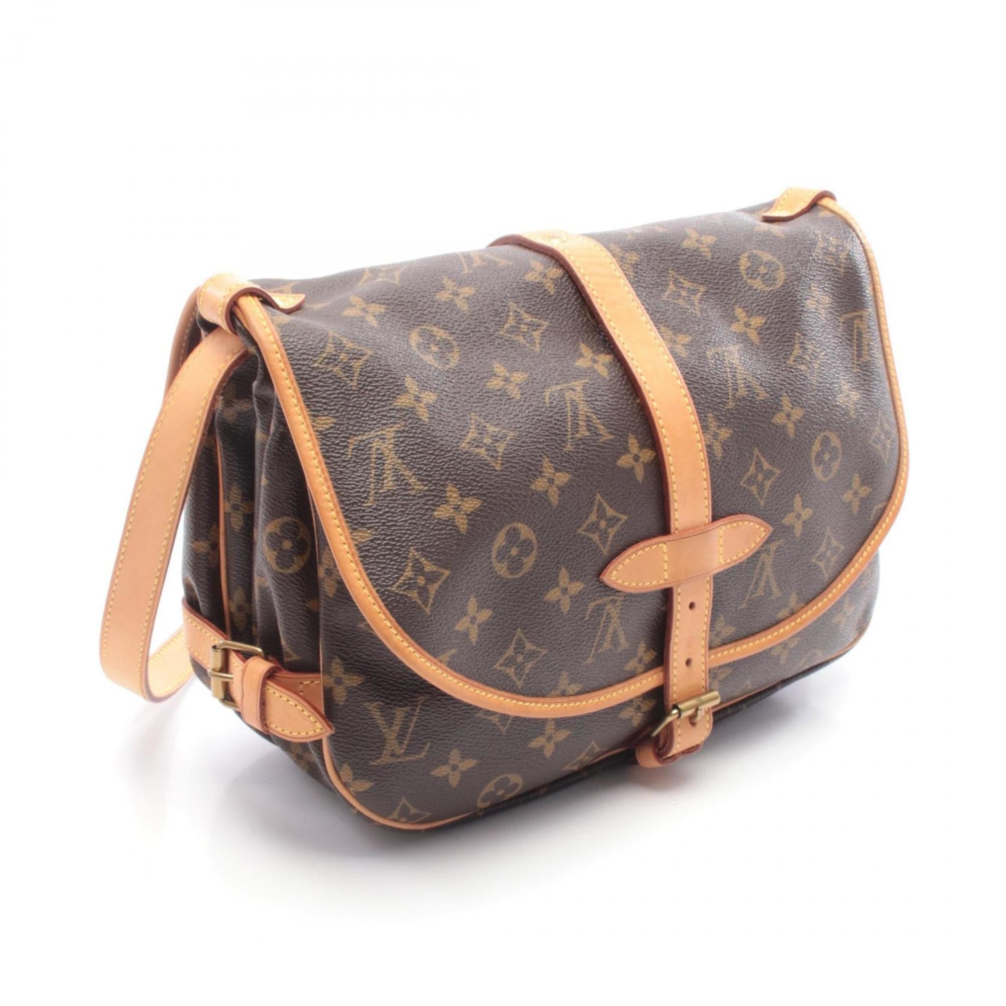 Louis Vuitton Brown Monogram Coated Canvas Leather Shoulder Bag (Pre-Owned)
