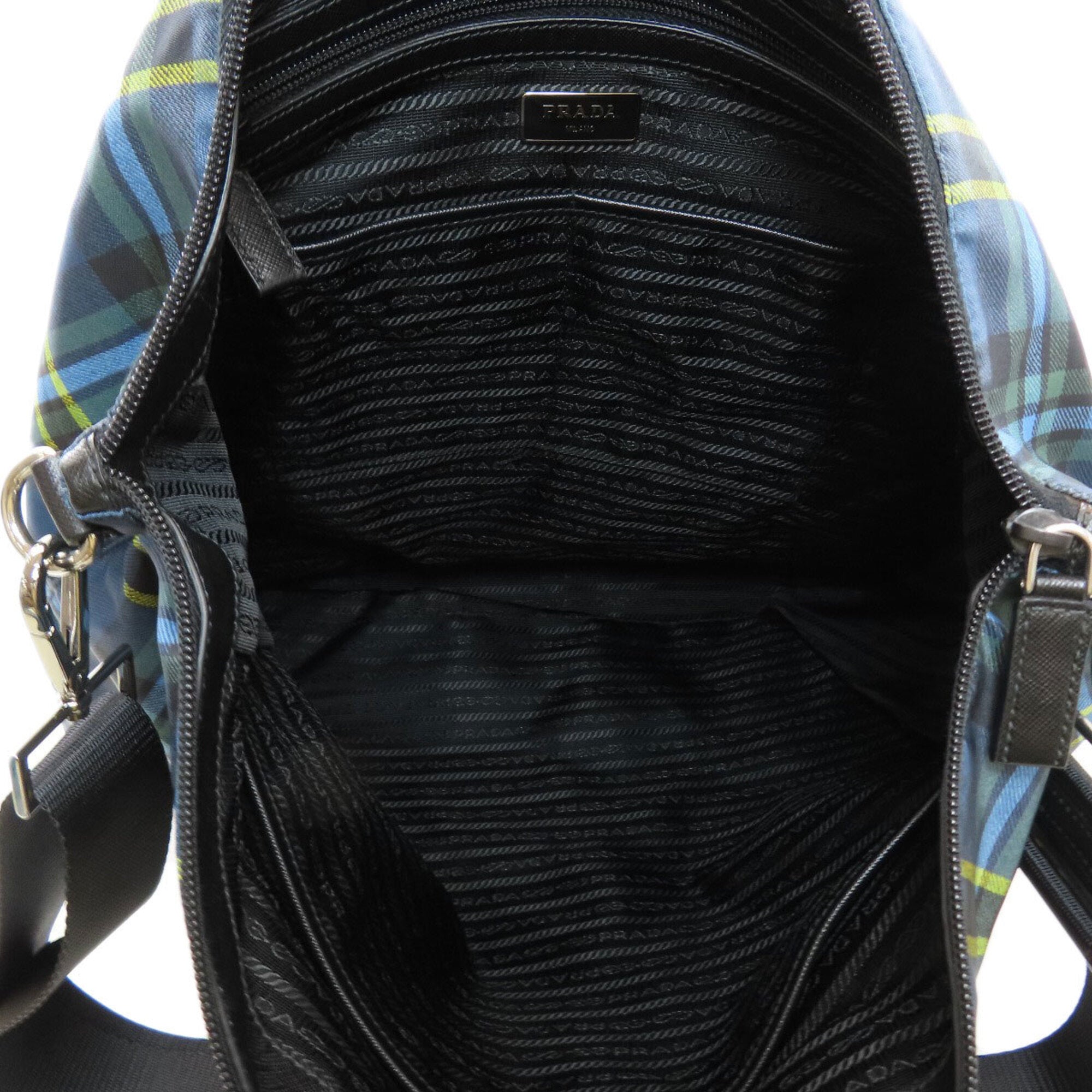 Prada Blue Yellow Nylon Tote Bag (Pre-Owned)