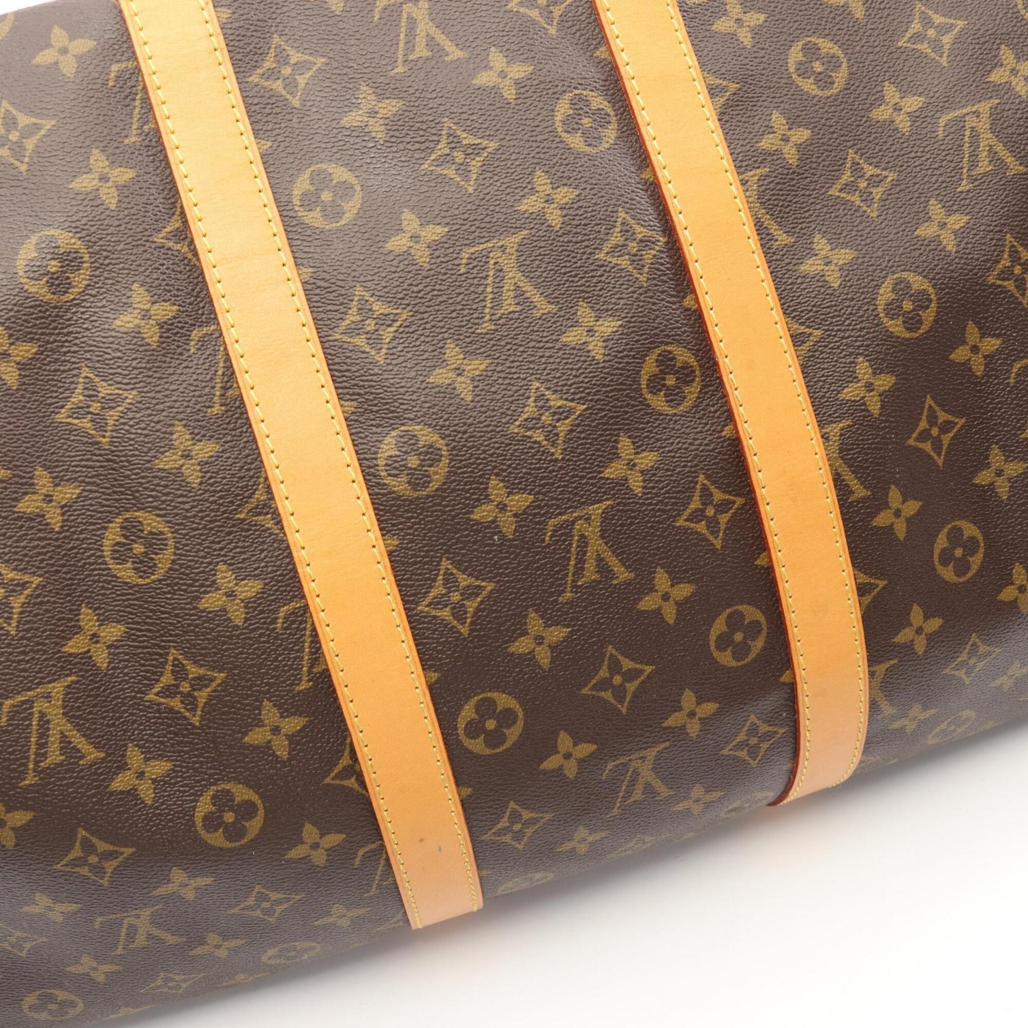 Louis Vuitton Brown Pvc Coated Canvas Leather Boston Bag Handbag (Pre-Owned)