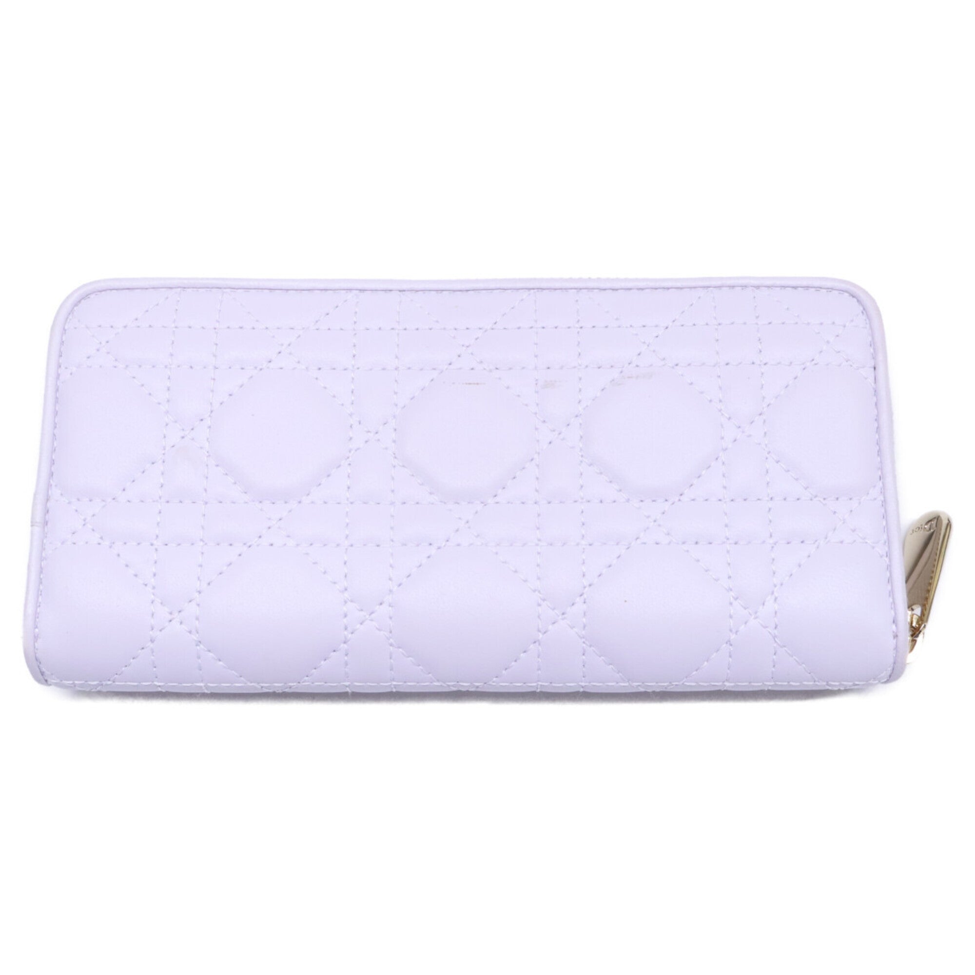 Christian Dior Light Purple Leather Long Wallet (Bi-Fold) (Pre-Owned)