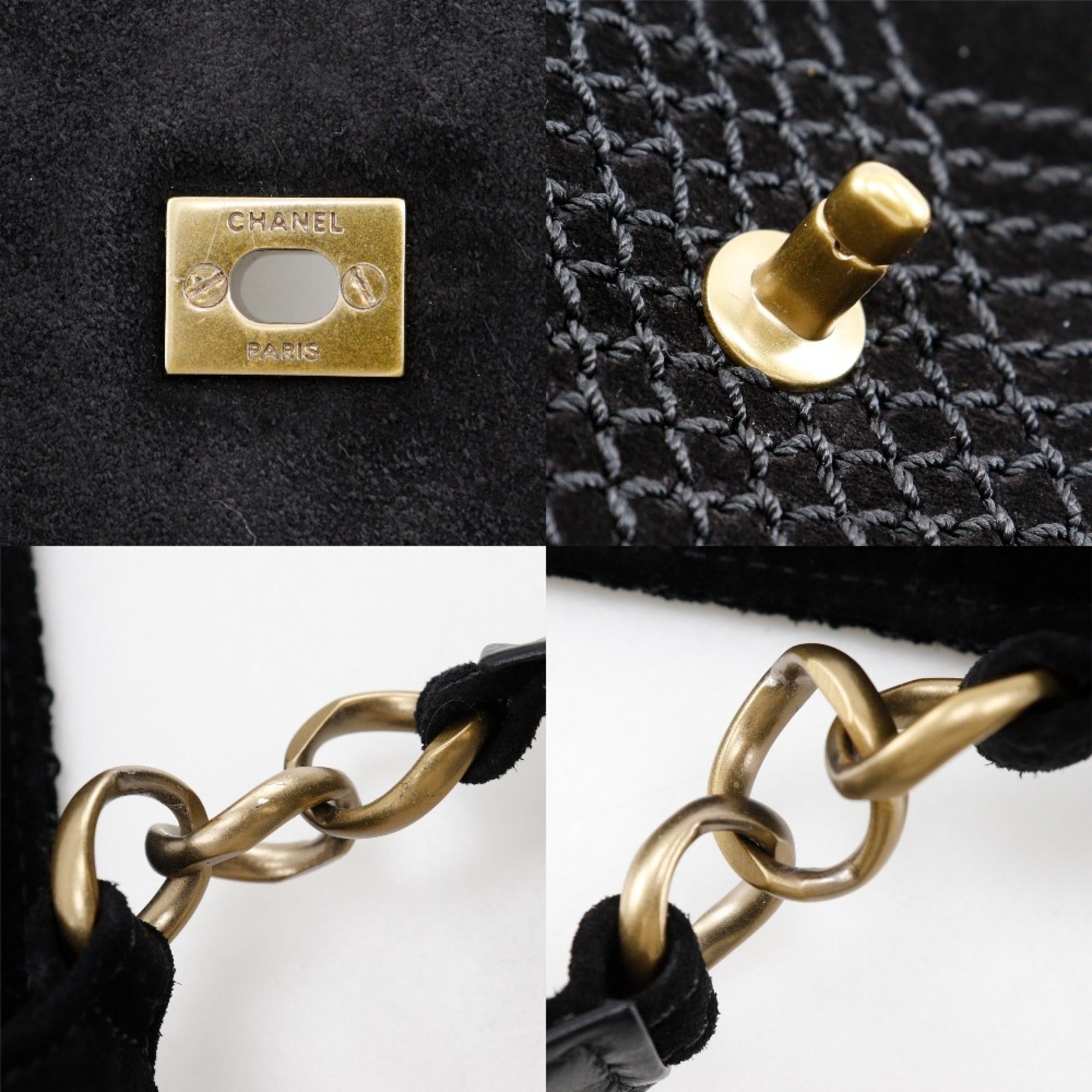 Chanel Black Suede Shoulder Bag (Pre-Owned)
