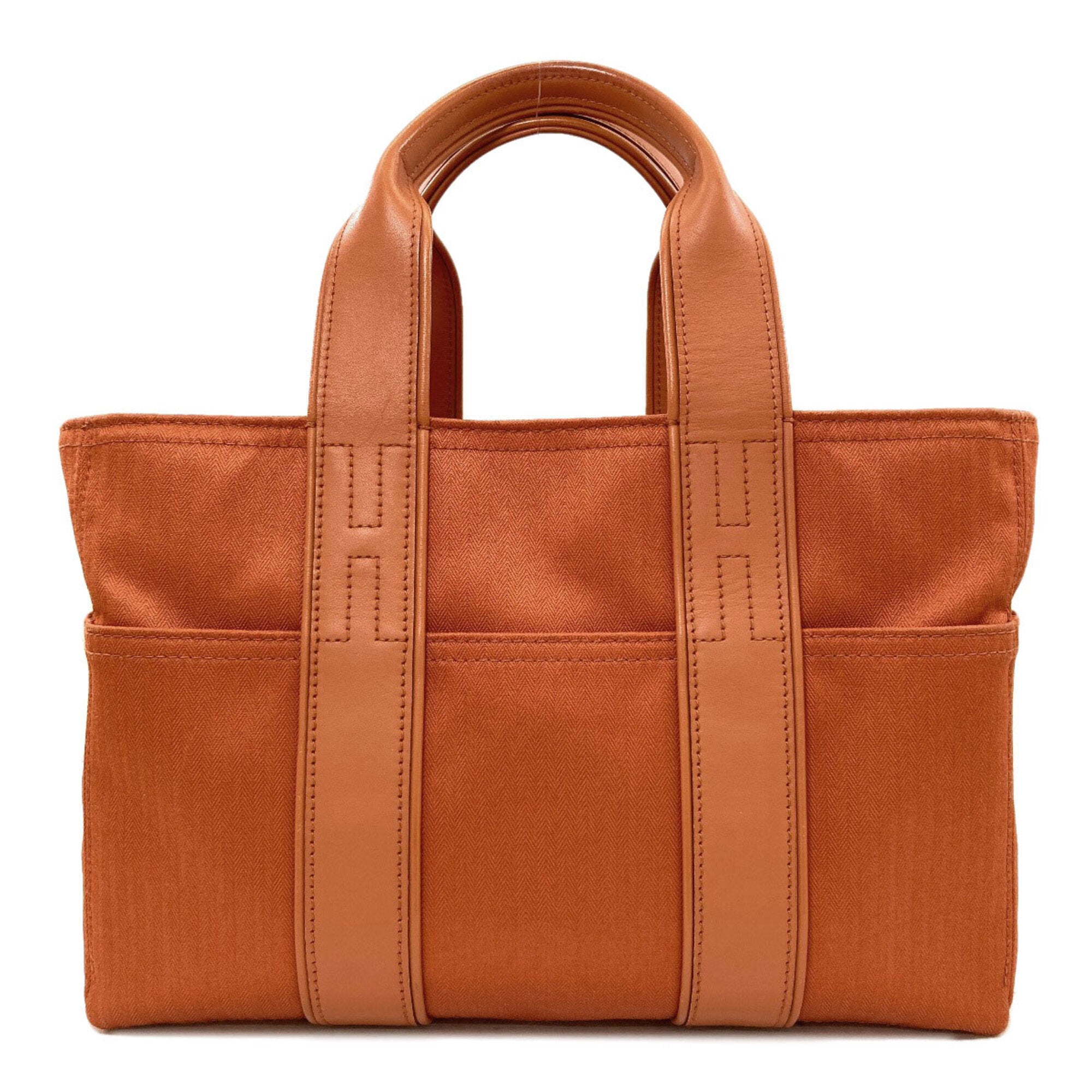 Hermes Acapulco Orange Cotton Polyester Handbag (Pre-Owned)